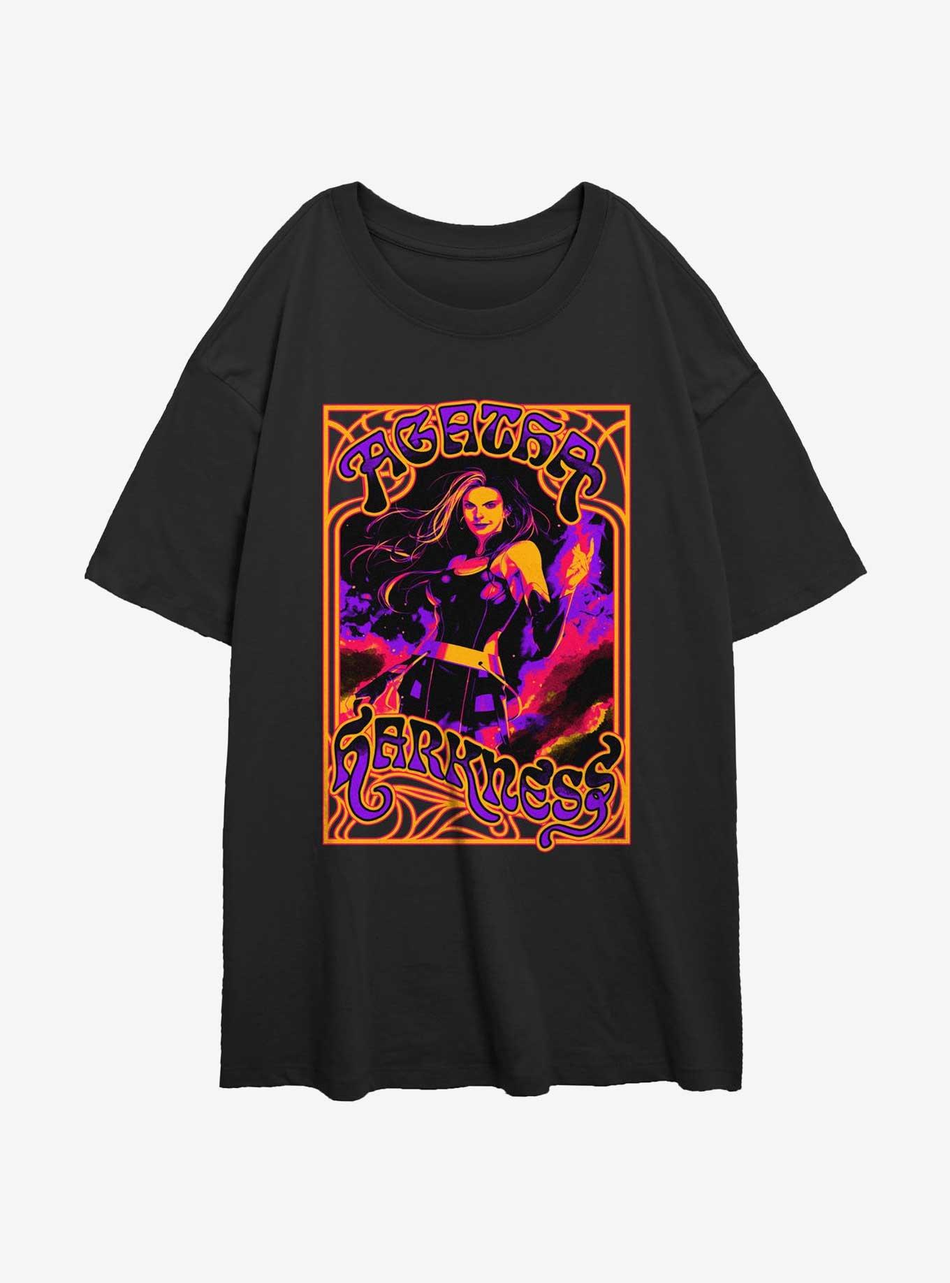 Marvel Agatha Pose Neon Womens Oversized T-Shirt, BLACK, hi-res