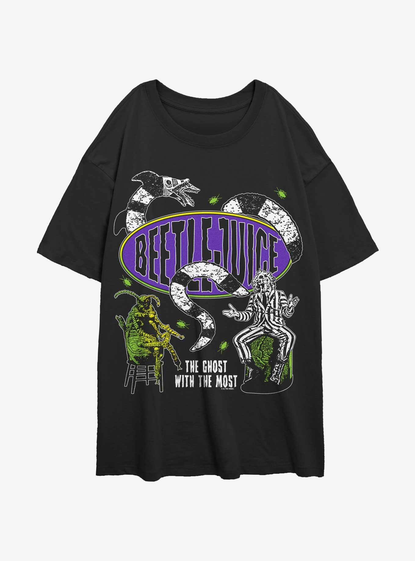 Beetlejuice Racer Logo Womens Oversized T-Shirt, BLACK, hi-res