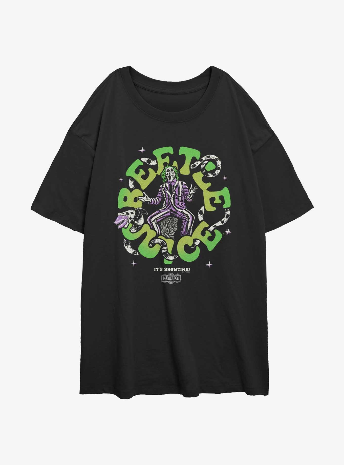 Beetlejuice Groovy Womens Oversized T-Shirt, BLACK, hi-res