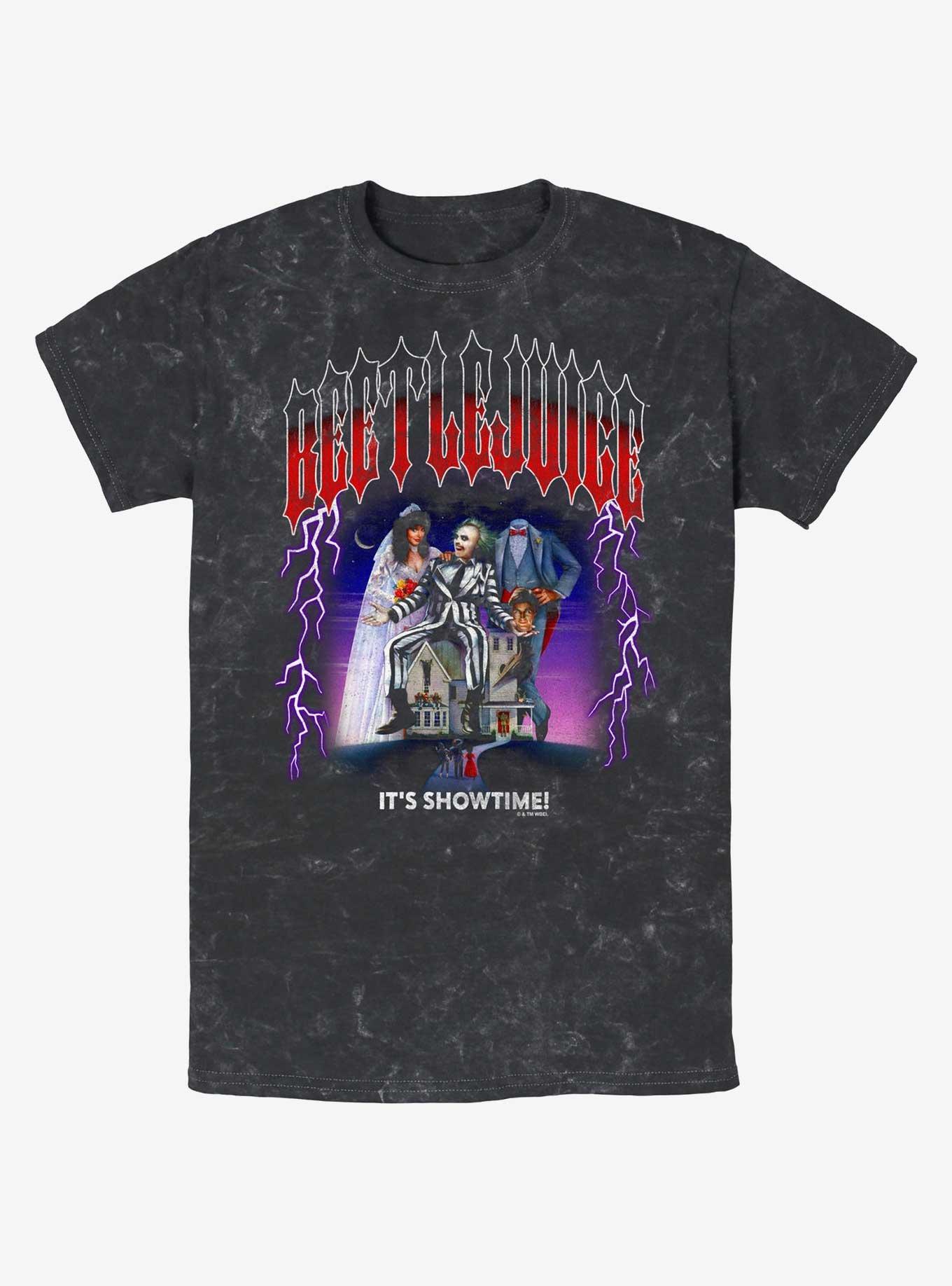 Beetlejuice Heavy Lightning Mineral Wash T-Shirt, BLACK, hi-res