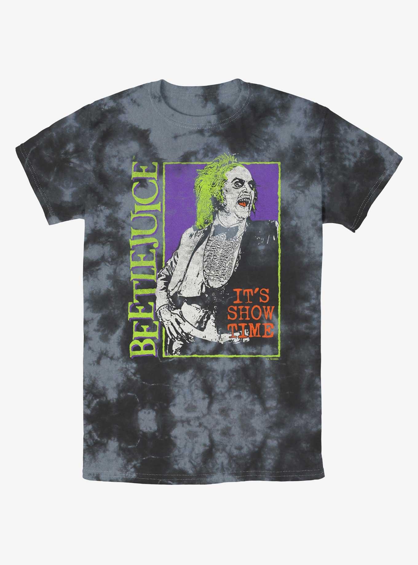 Beetlejuice Side Logo Showtime Tie-Dye T-Shirt, BLKCHAR, hi-res