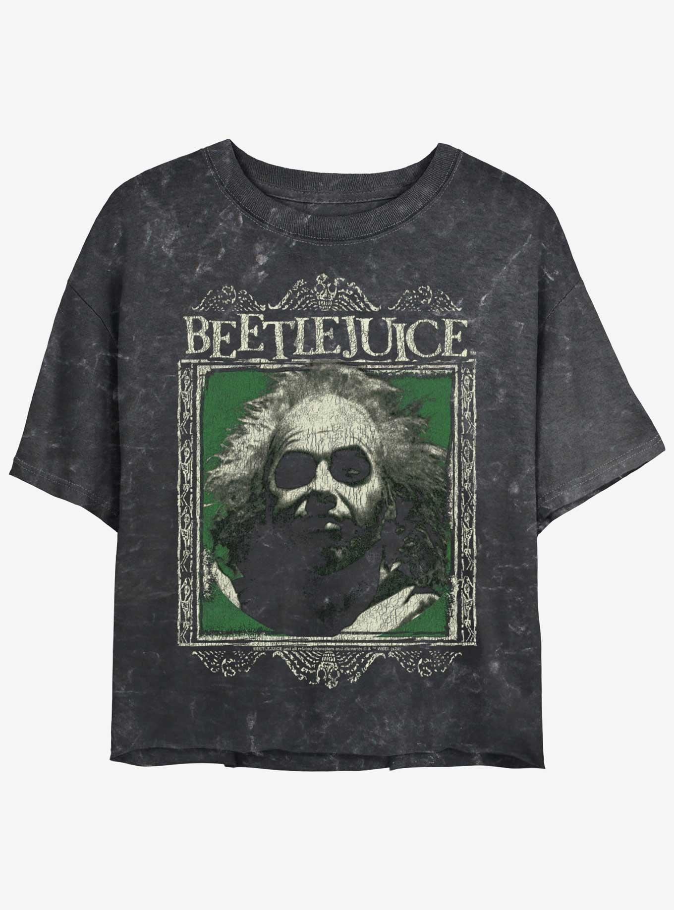 Beetlejuice Framed Womens Mineral Wash Crop T-Shirt, , hi-res