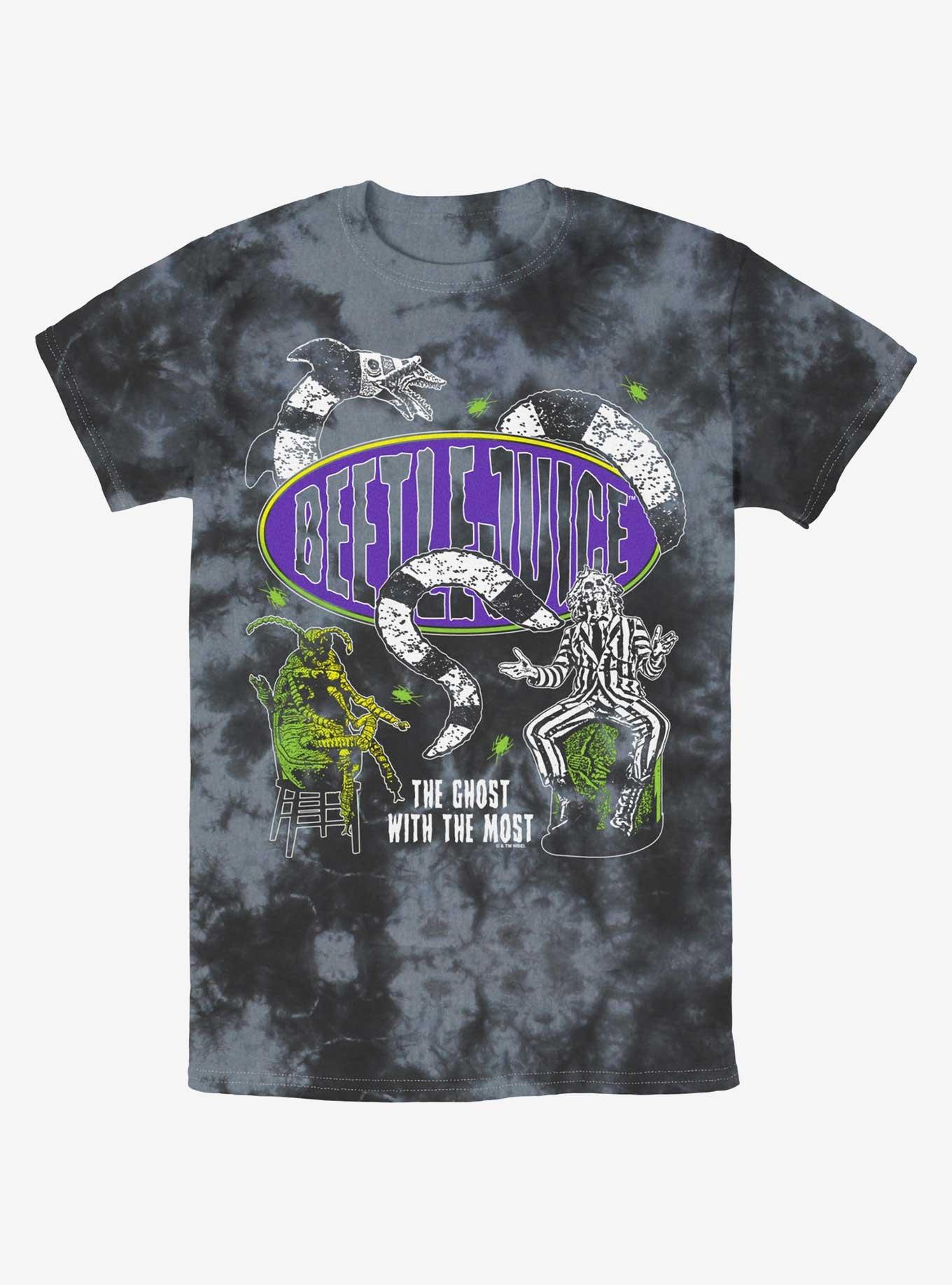 Beetlejuice Racer Logo Tie-Dye T-Shirt, BLKCHAR, hi-res