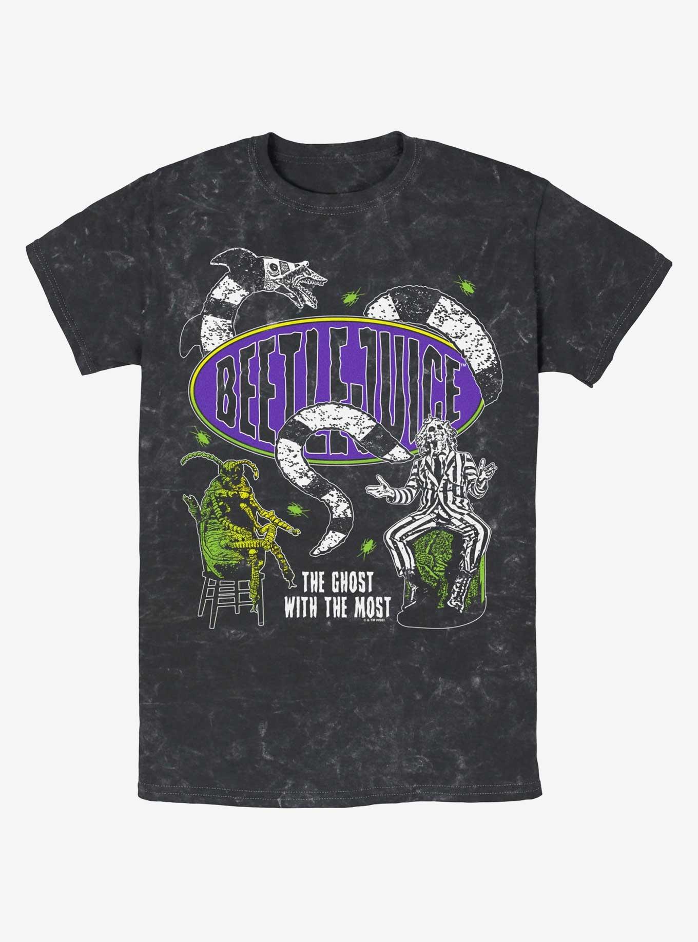 Beetlejuice Racer Logo Mineral Wash T-Shirt, BLACK, hi-res