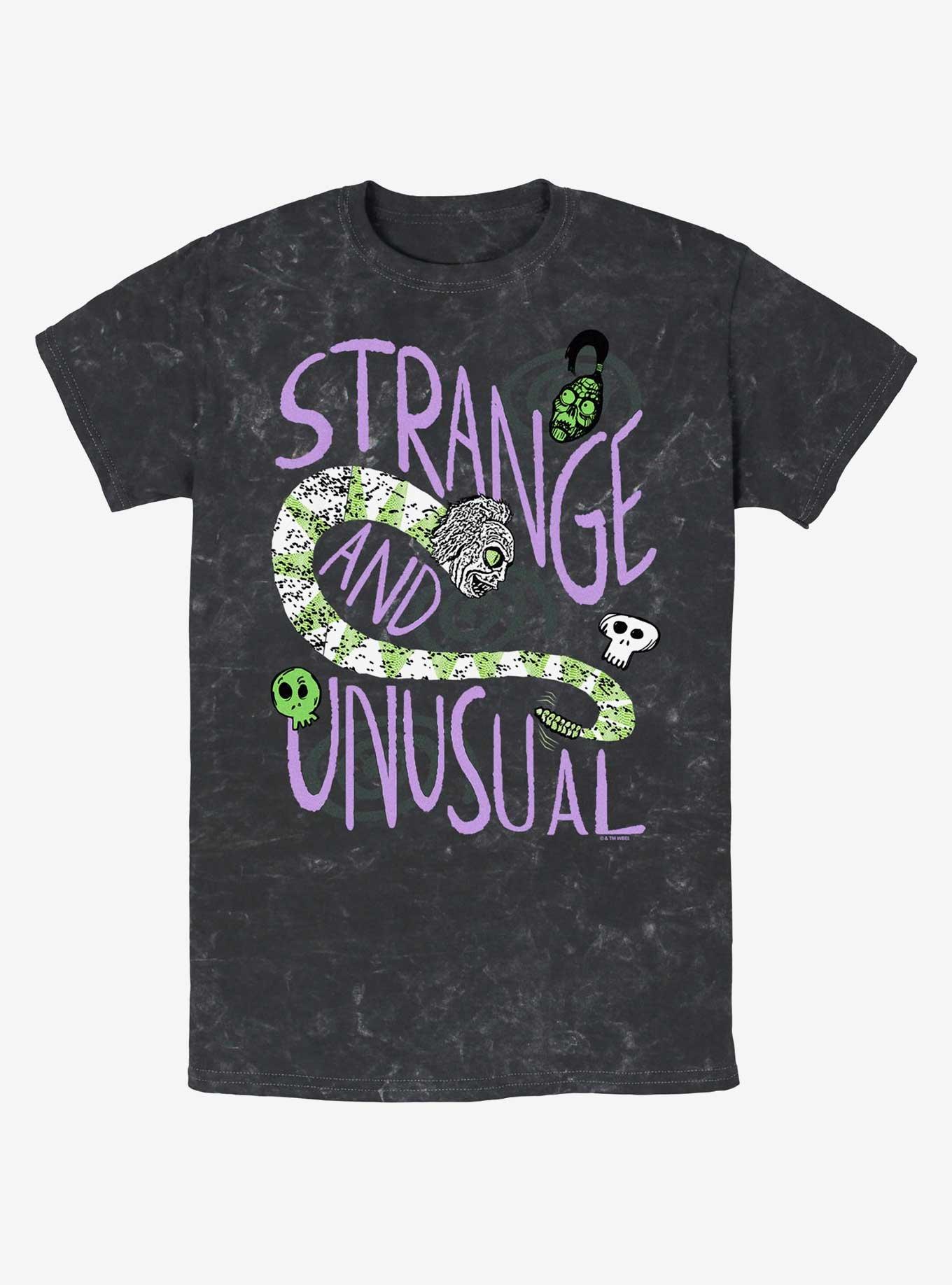 Beetlejuice Strange And Unusual Mineral Wash T-Shirt, BLACK, hi-res