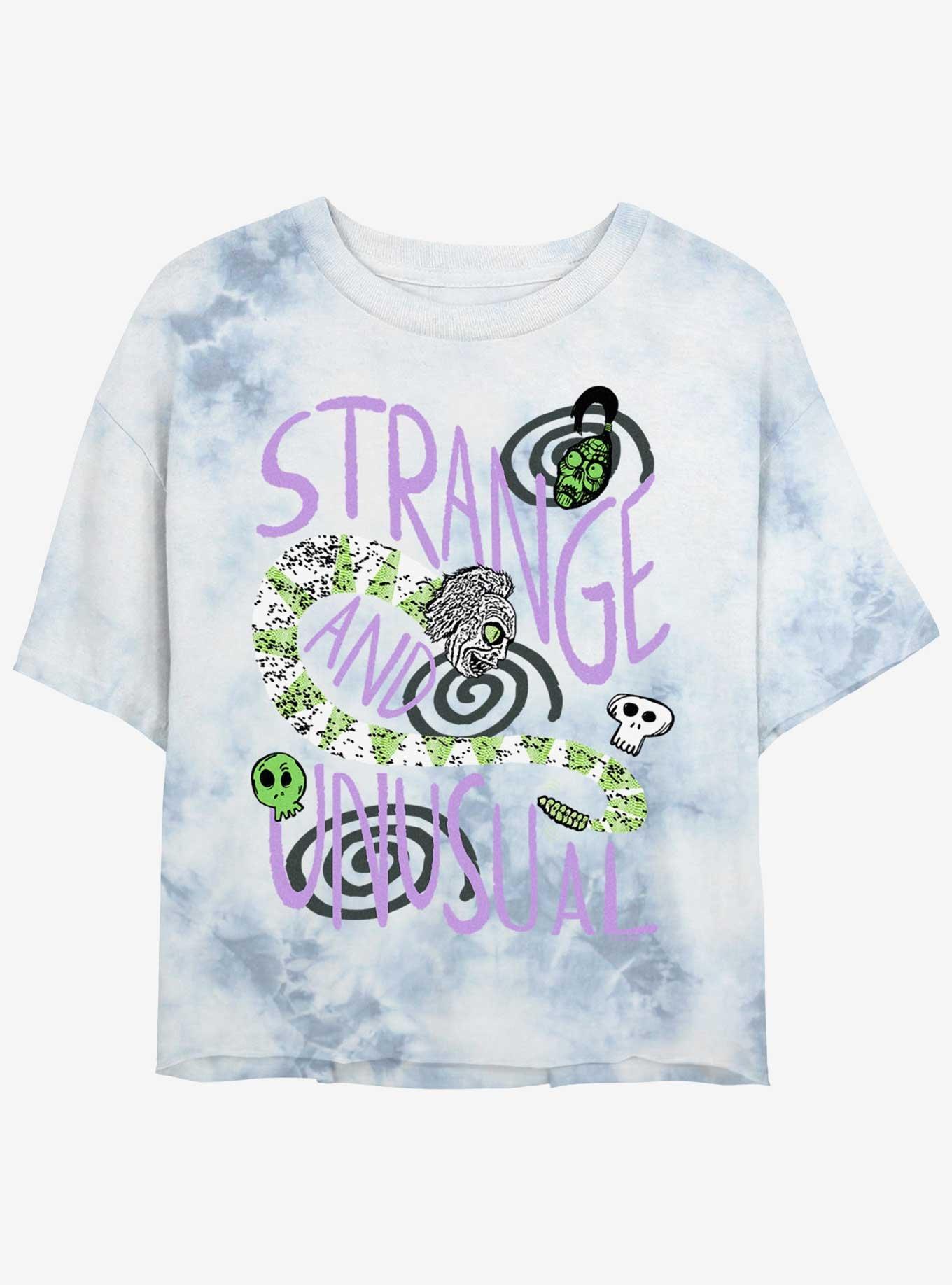 Beetlejuice Strange And Unusual Womens Tie-Dye Crop T-Shirt, , hi-res