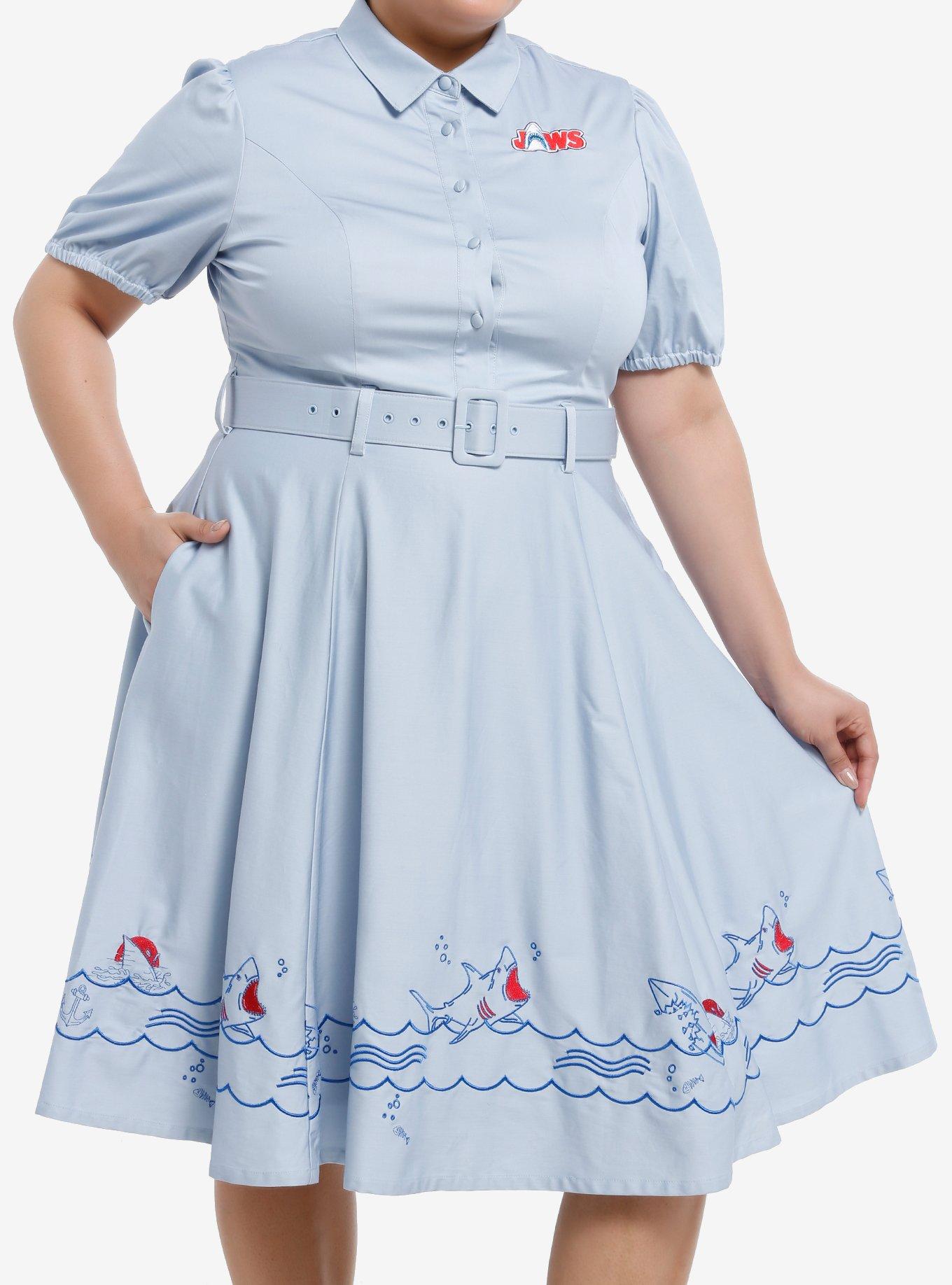 Her Universe Jaws Belted Retro Dress Plus Size Her Universe Exclusive, , hi-res