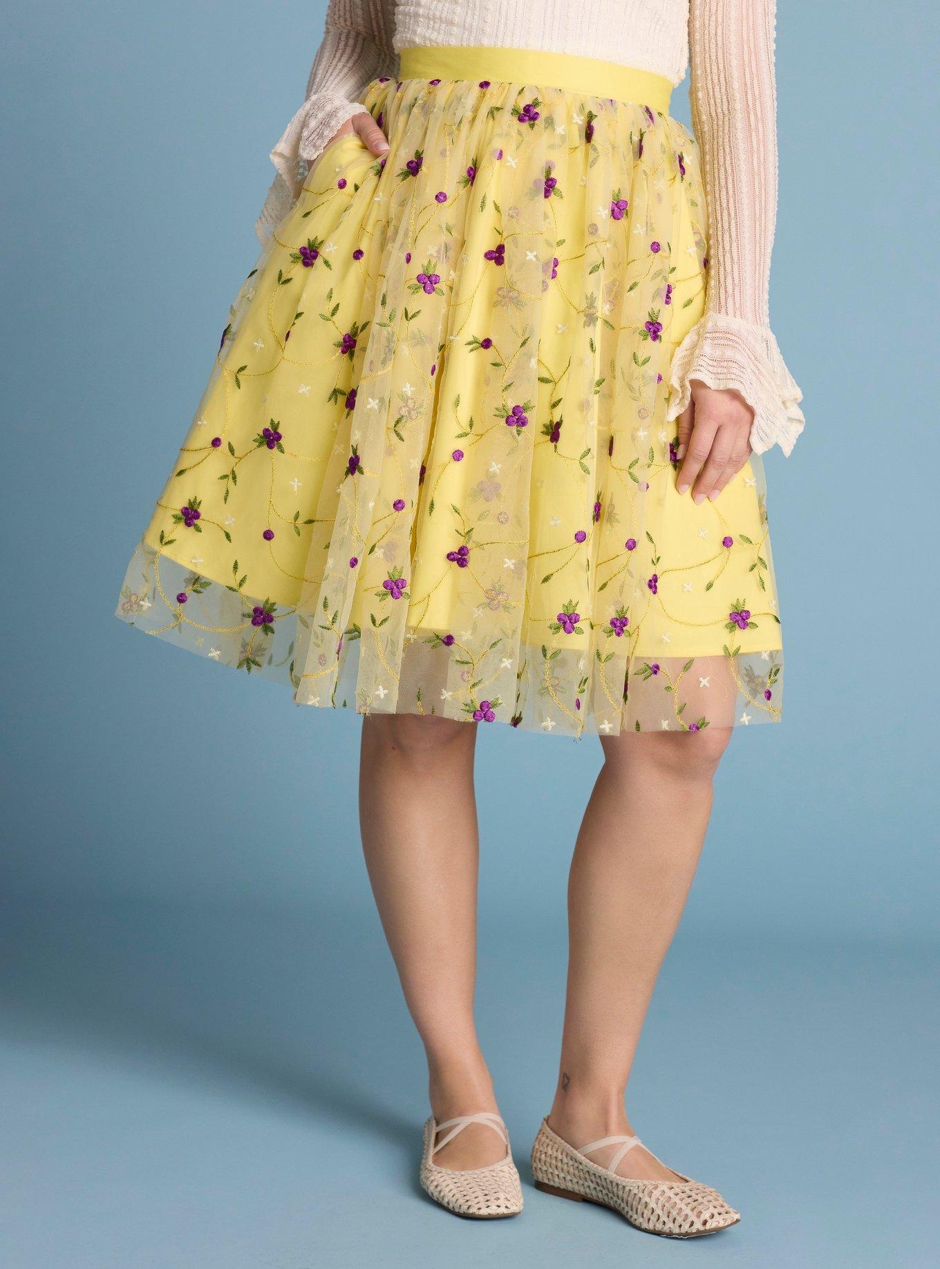 スカート naviverse Flower Lace Skirt Yellow Her Universe Star Wars Padmé Floral Retro Skirt Her Universe
