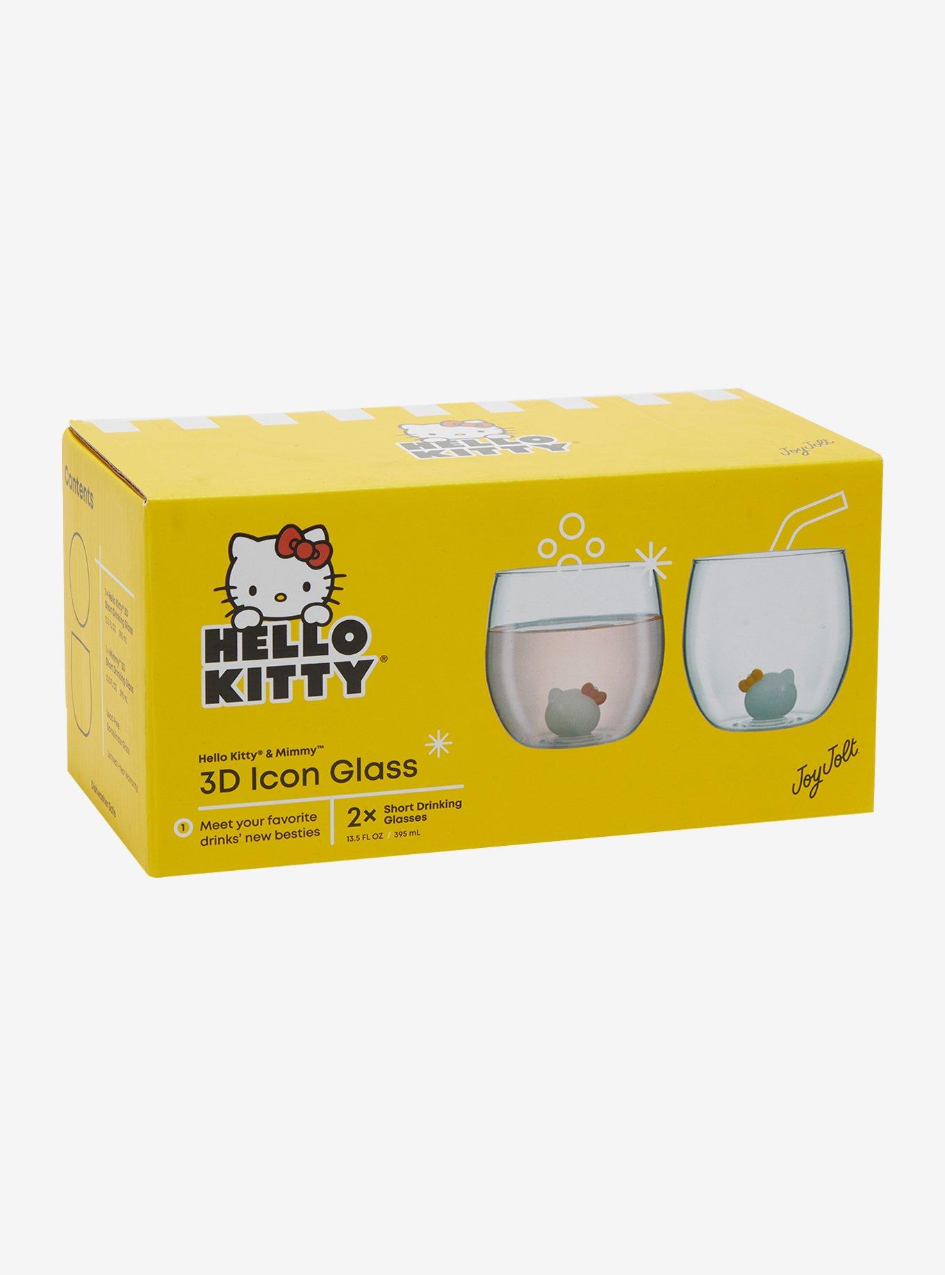 Hello Kitty & Mimmy 3D Icon Glass Cup Set, , hi-res