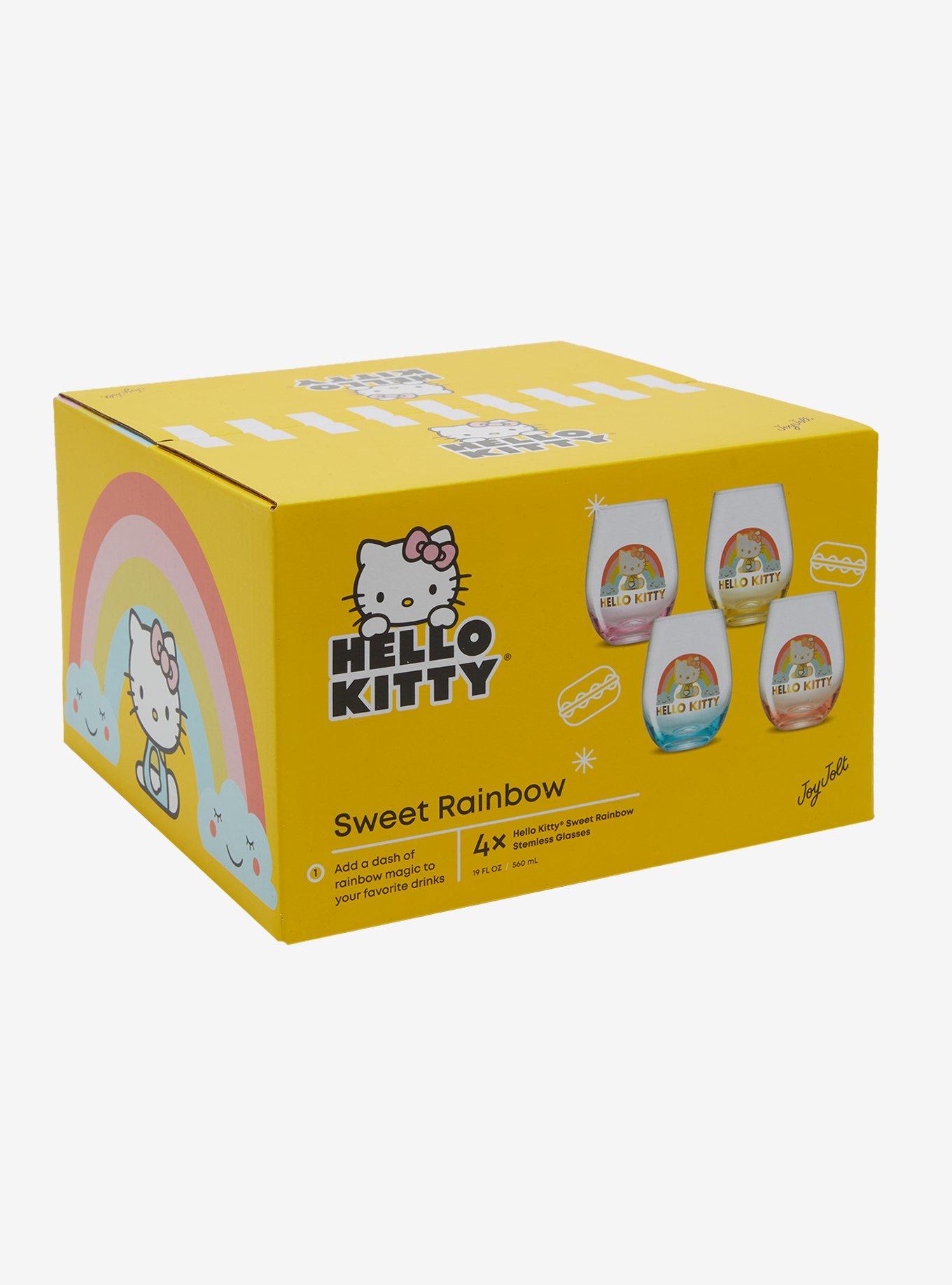 Hello Kitty Rainbows Stemless Glass Set, , hi-res