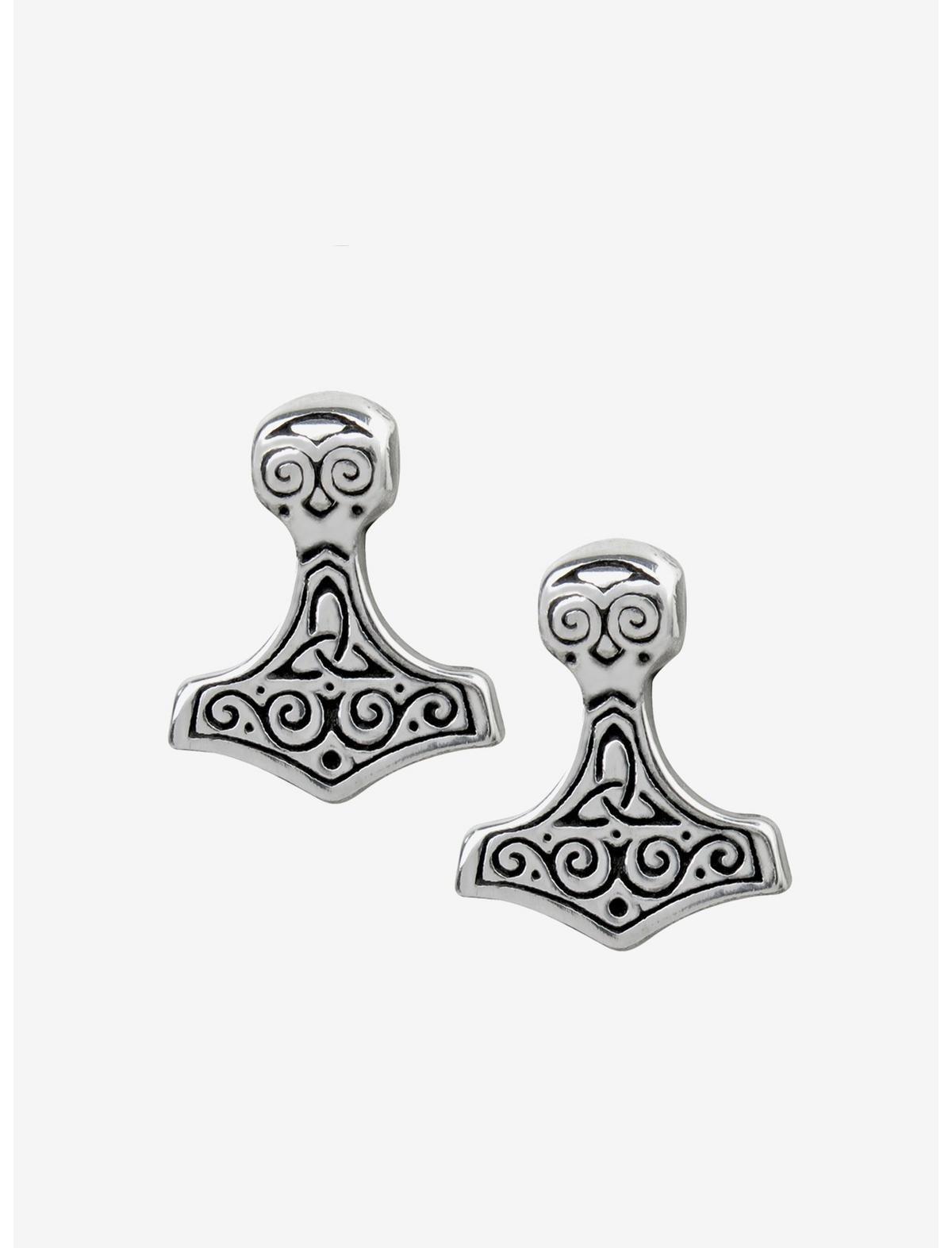 Alchemy of England Thor Hammer Earstuds, , hi-res