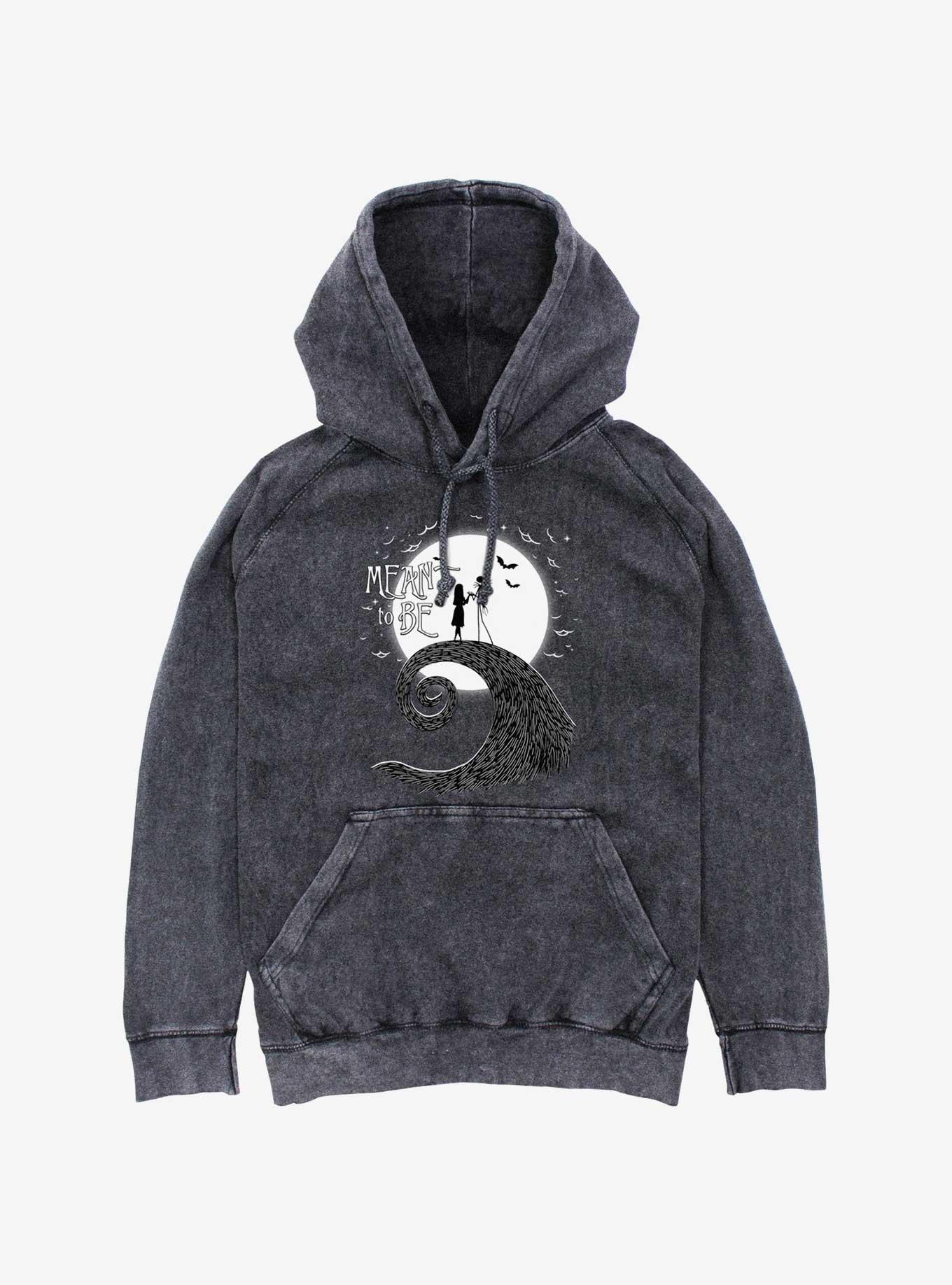 Disney The Nightmare Before Christmas Meant To Be Mineral Wash Hoodie, BLACK, hi-res