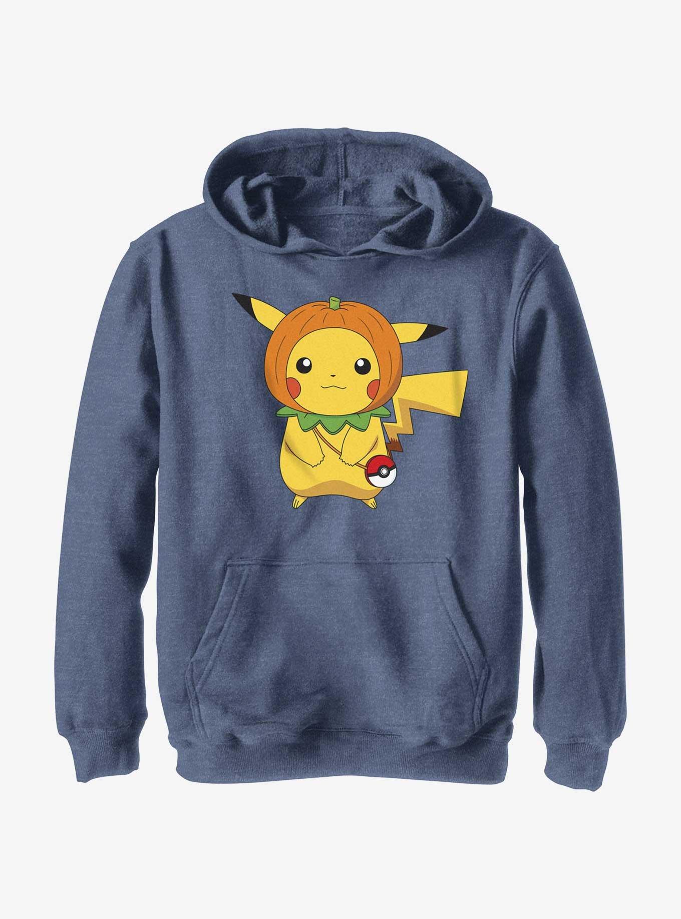 Pokemon Pumpkin Hat Youth Hoodie, NAVY HTR, hi-res