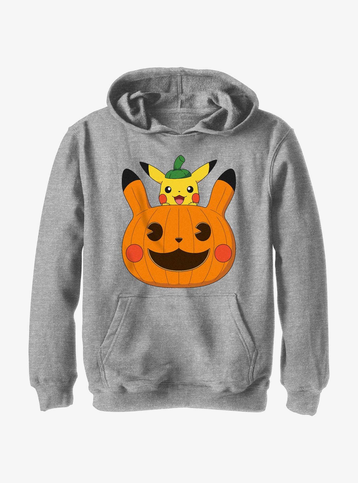 Pokemon Pumpkin Pikachu Youth Hoodie, ATH HTR, hi-res