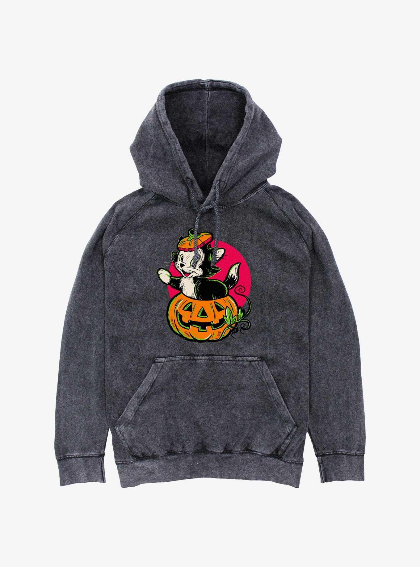 Disney100 Figaro Inside A Pumpkin Mineral Wash Hoodie, , hi-res