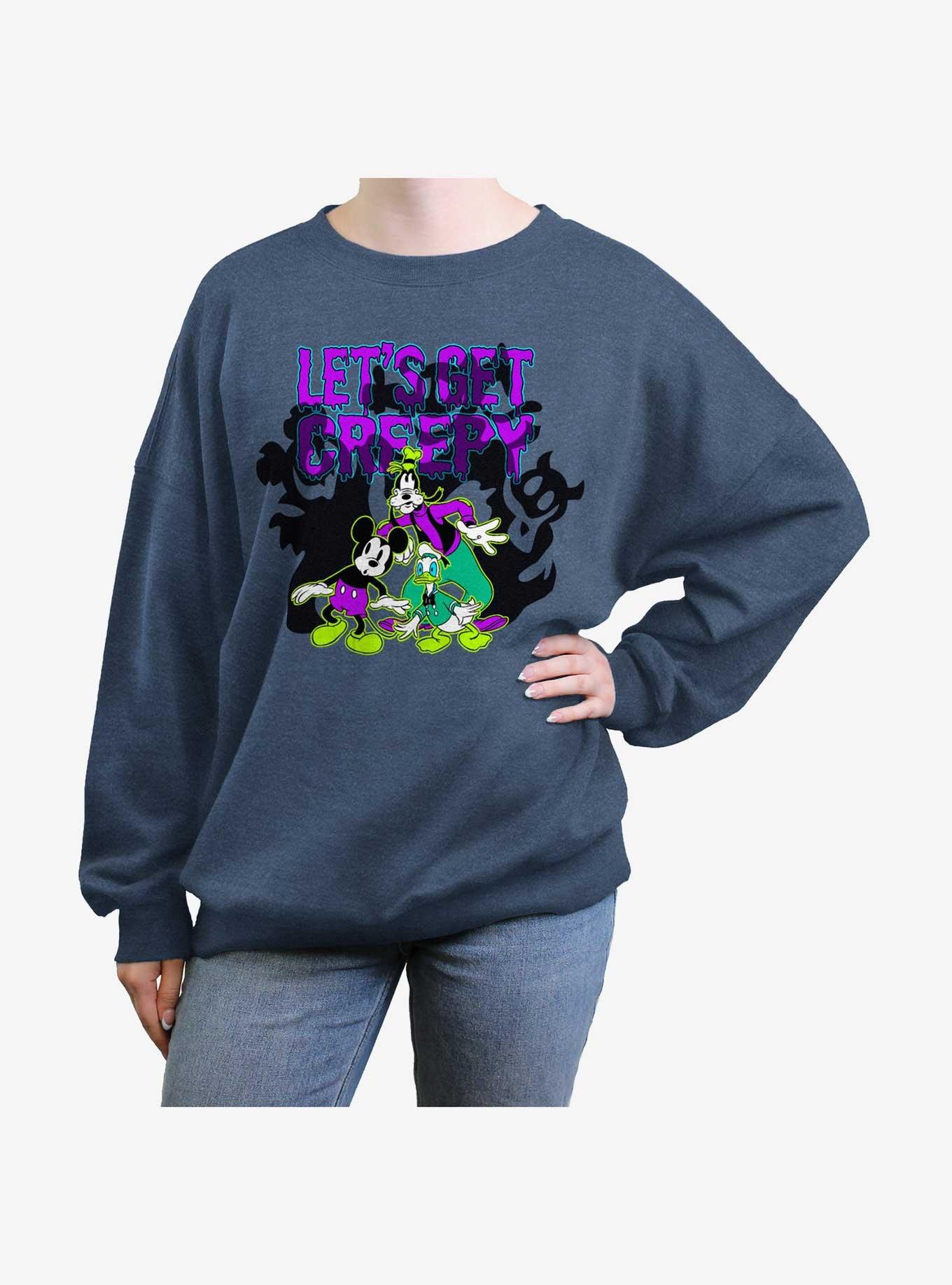 Disney Mickey Mouse Friends Halloween Womens Oversized Sweatshirt, BLUEHTR, hi-res