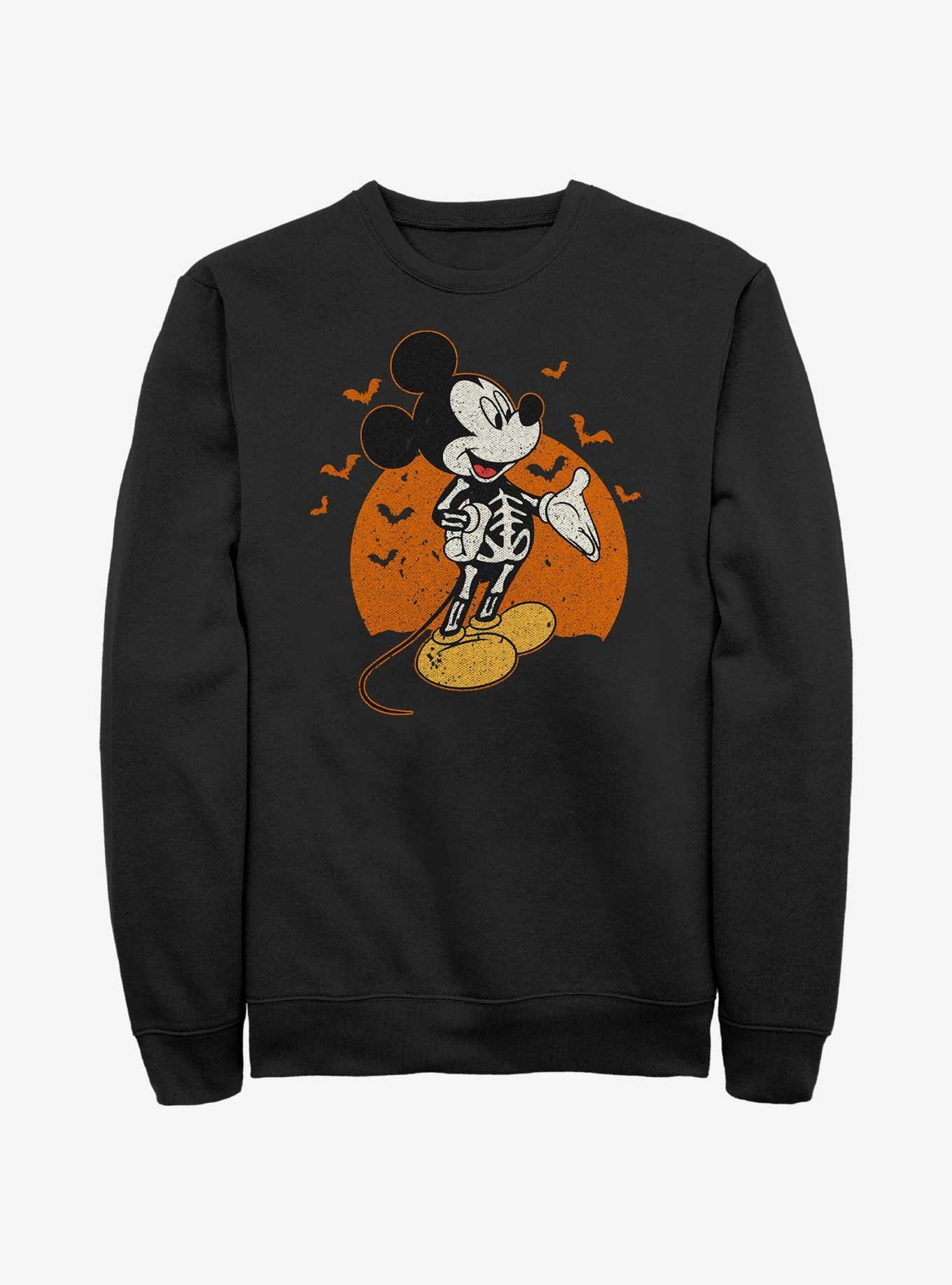 Disney Mickey Mouse Skeleton Costume Full Moon Sweatshirt, BLACK, hi-res