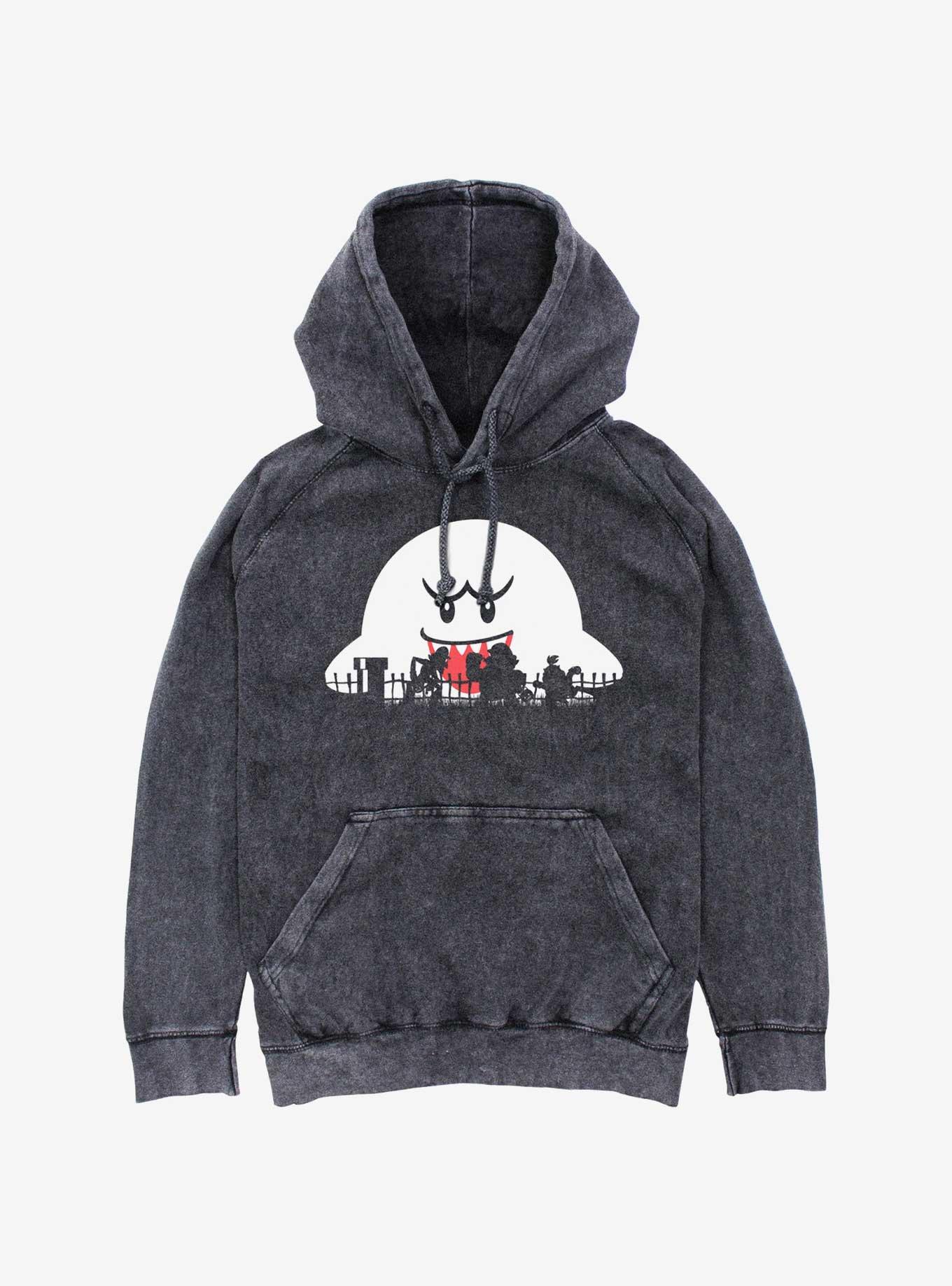 Nintendo Mario Halloween Silhouttes Mineral Wash Hoodie, , hi-res