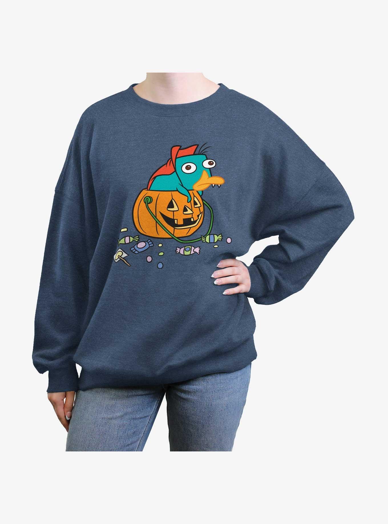 Disney Phineas and Ferb Fang Perry Womens Oversized Sweatshirt