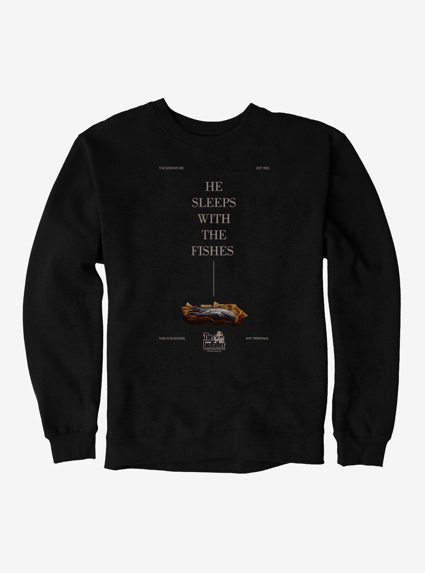 The Godfather He Sleeps With The Fishes Sweatshirt, BLACK, hi-res