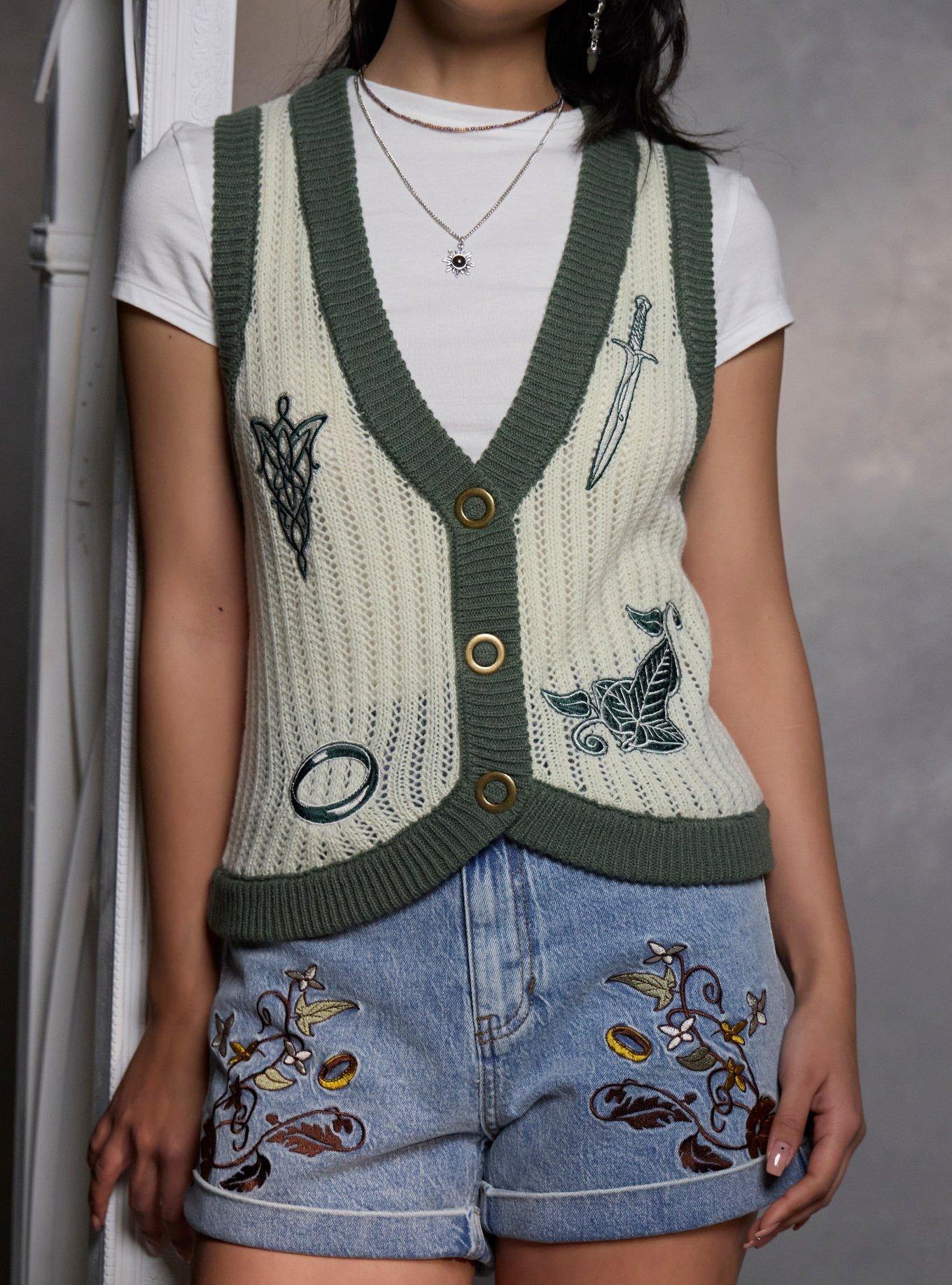 The Lord Of The Rings Icons Crop Sweater Vest, , hi-res