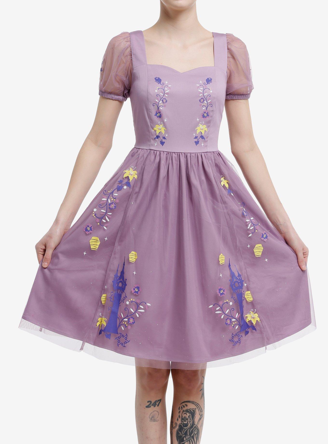 Her Universe Disney Tangled Lantern Retro Puff Sleeve Dress Her Universe  Exclusive | Her Universe