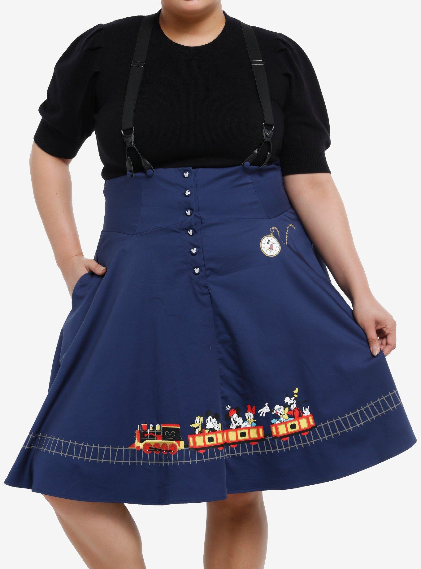 Her Universe Disney Mickey Mouse And Friends Train Retro Skirtall Plus Size Her Universe Exclusive, , hi-res