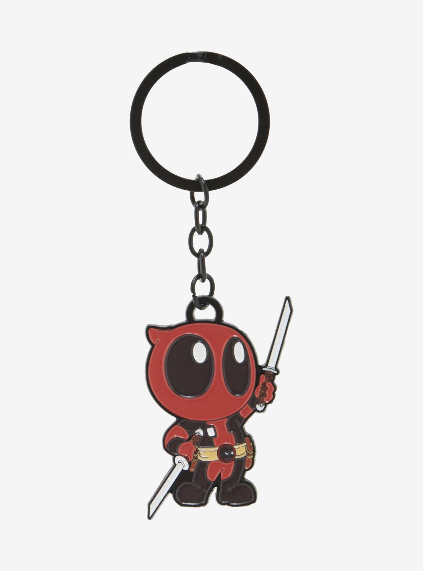 Marvel Deadpool Chibi Swords Metal Keychain, , hi-res