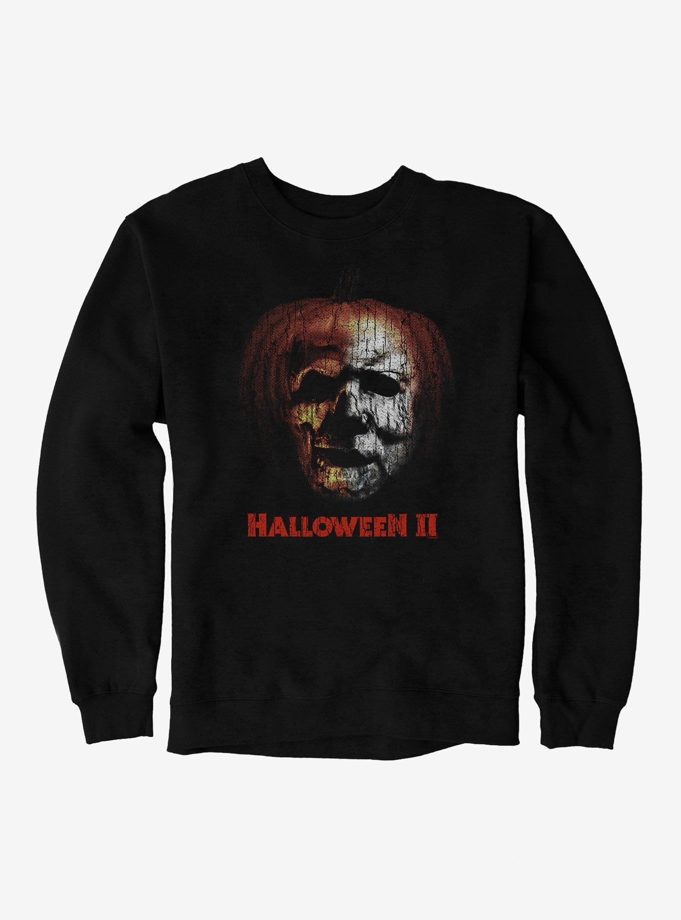 Halloween II Pumpkin Face Mask Sweatshirt, BLACK, hi-res