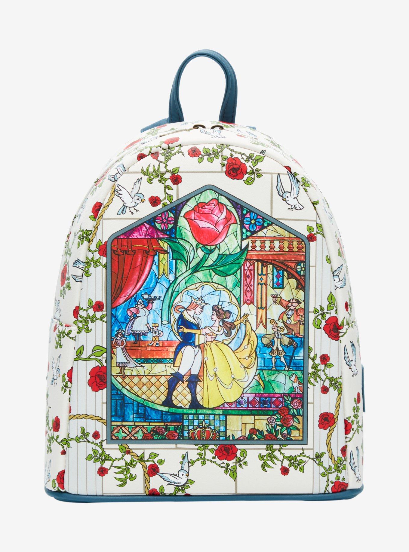 Loungefly Disney Beauty And The Beast Stained Glass Mini Backpack, , hi-res