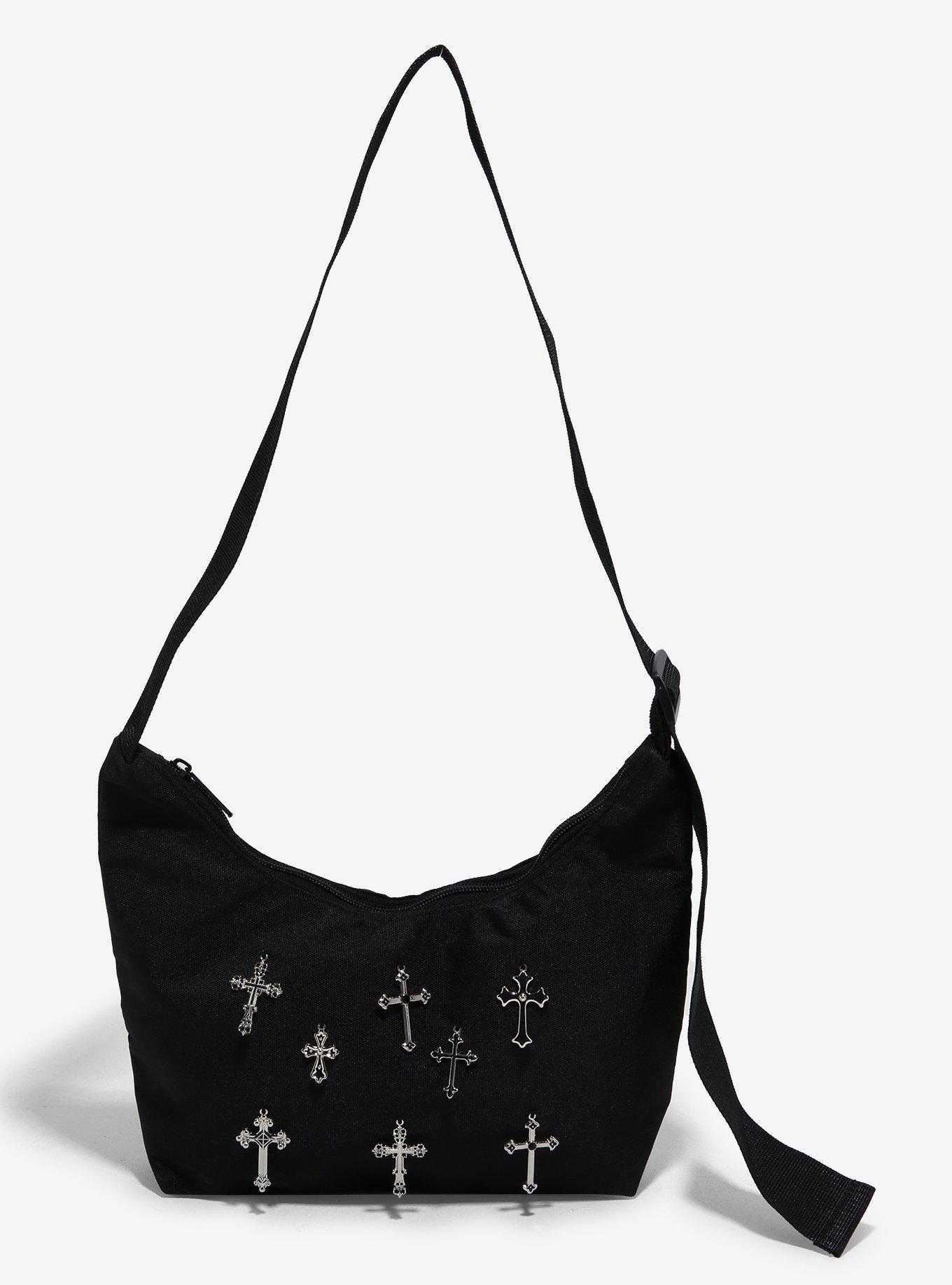 Gothic Crosses Nylon Shoulder Bag, , hi-res