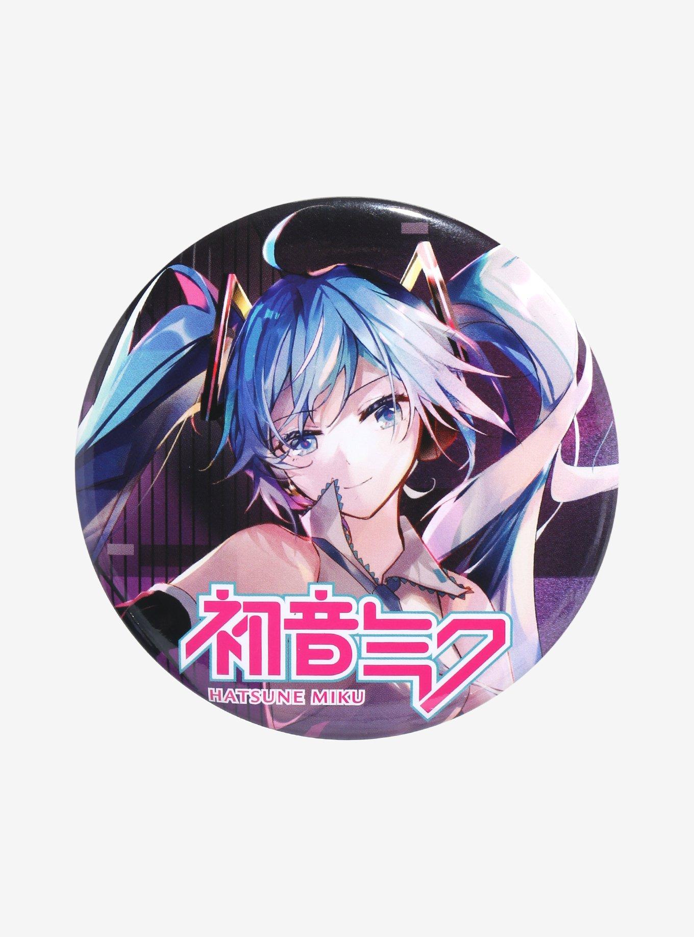 Vocaloid Hatsune Miku Portrait Circle Button Pin, , hi-res