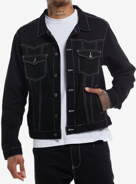 argue baseball denim wide shirt jacket