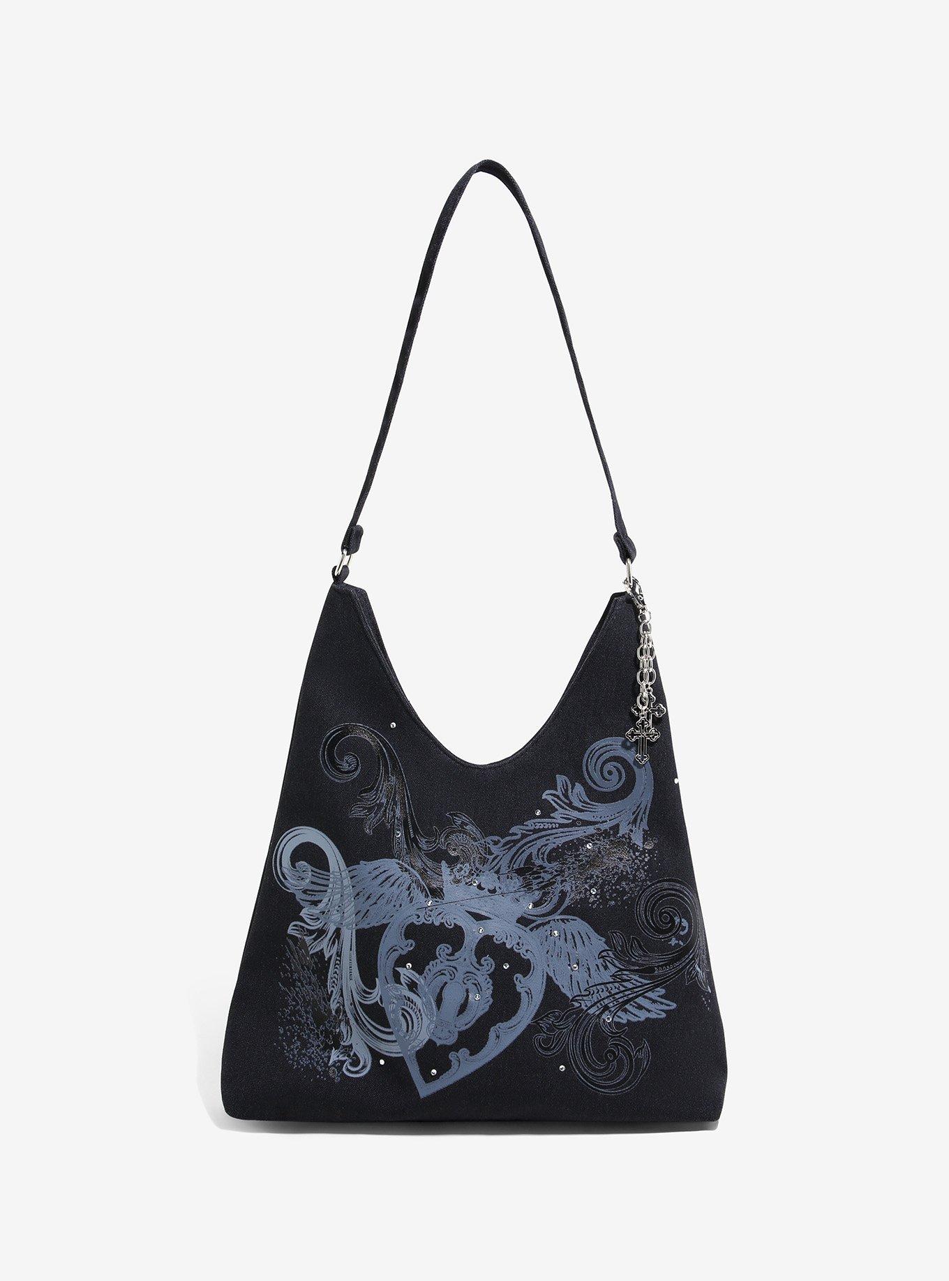 Winged Heart Cross Chain Hobo Bag, , hi-res