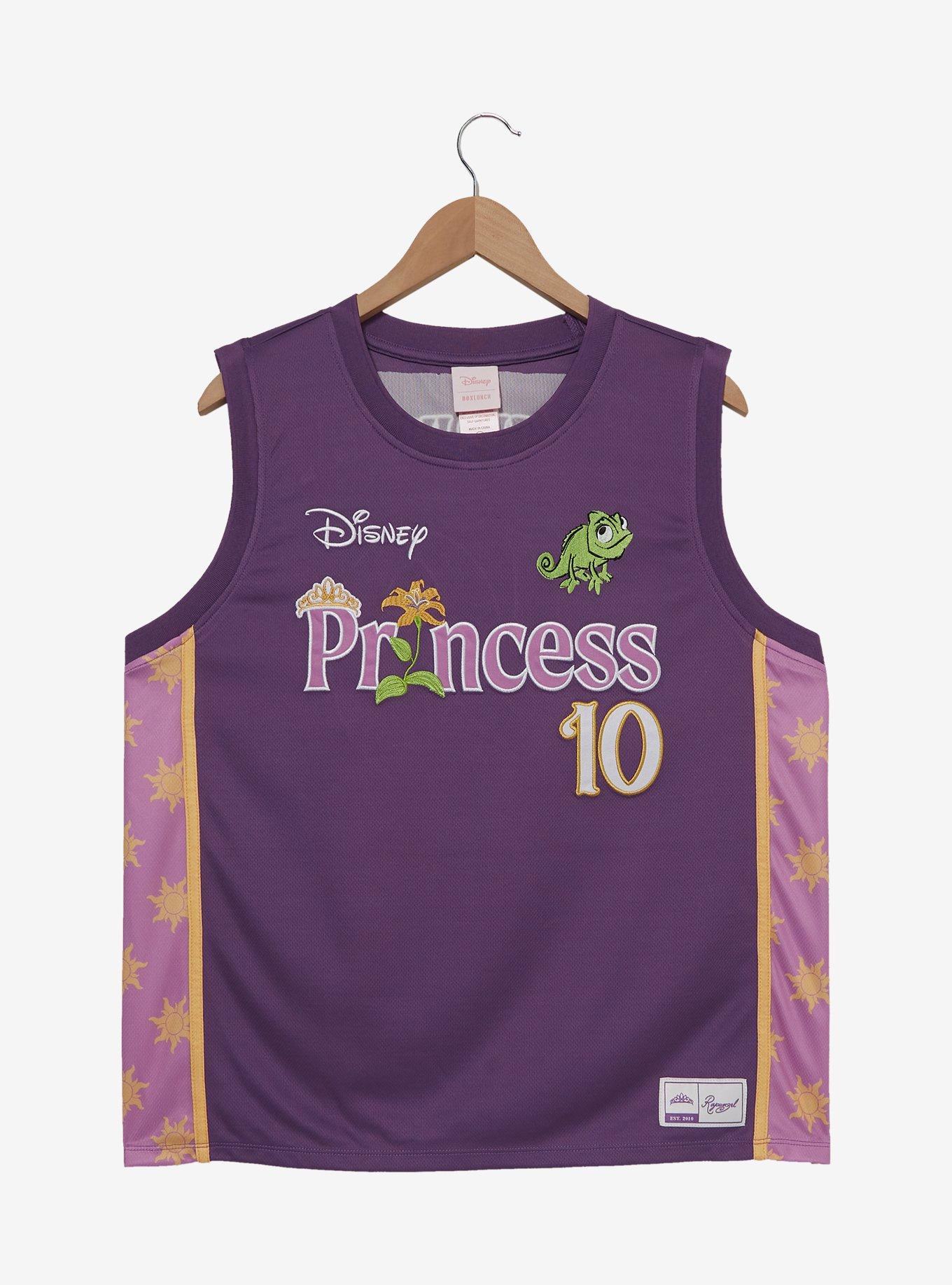 Disney Tangled Rapunzel Embroidered Women's Plus Size Cropped Basketball Jersey — BoxLunch Exclusive, , hi-res