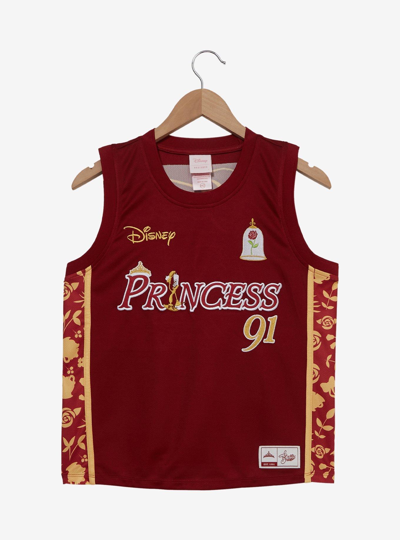 Disney Beauty and the Beast Belle Women's Cropped Basketball Jersey — BoxLunch Exclusive, , hi-res