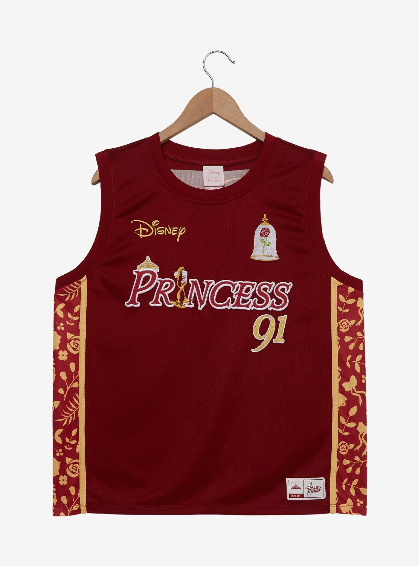 Disney Beauty and the Beast Belle Women's Plus Size Cropped Basketball Jersey — BoxLunch Exclusive, , hi-res