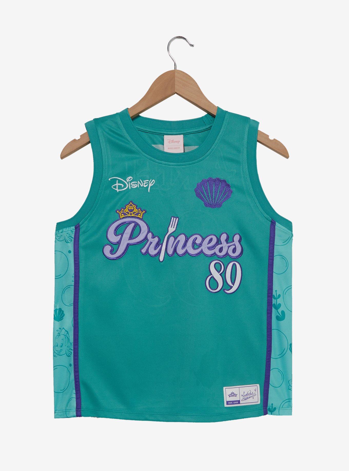 Disney The Little Mermaid Ariel Embroidered Women's Cropped Basketball Jersey — BoxLunch Exclusive, , hi-res