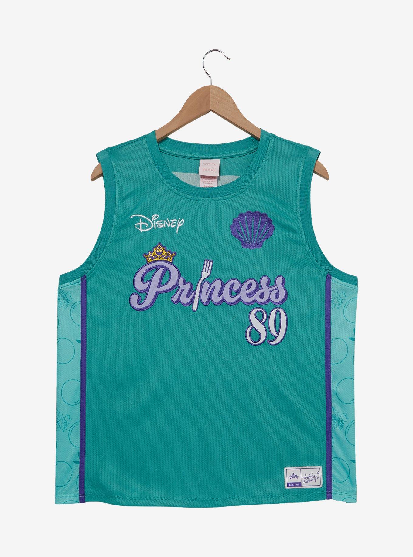 Disney The Little Mermaid Ariel Embroidered Women's Plus Size Cropped Basketball Jersey — BoxLunch Exclusive, , hi-res