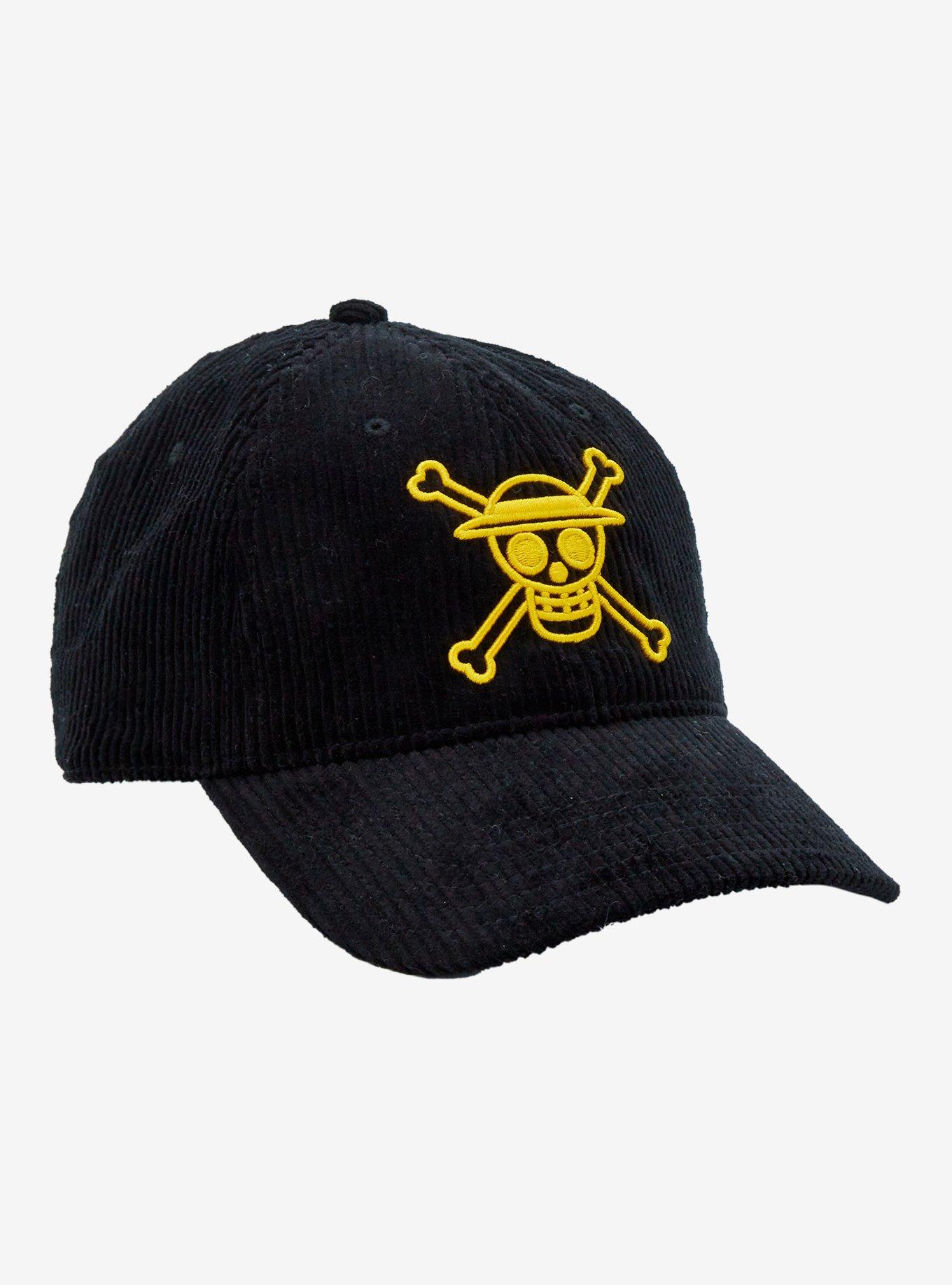 One Piece Straw Hat Crew Jolly Roger Corduroy Ball Cap - BoxLunch Exclusive, , hi-res