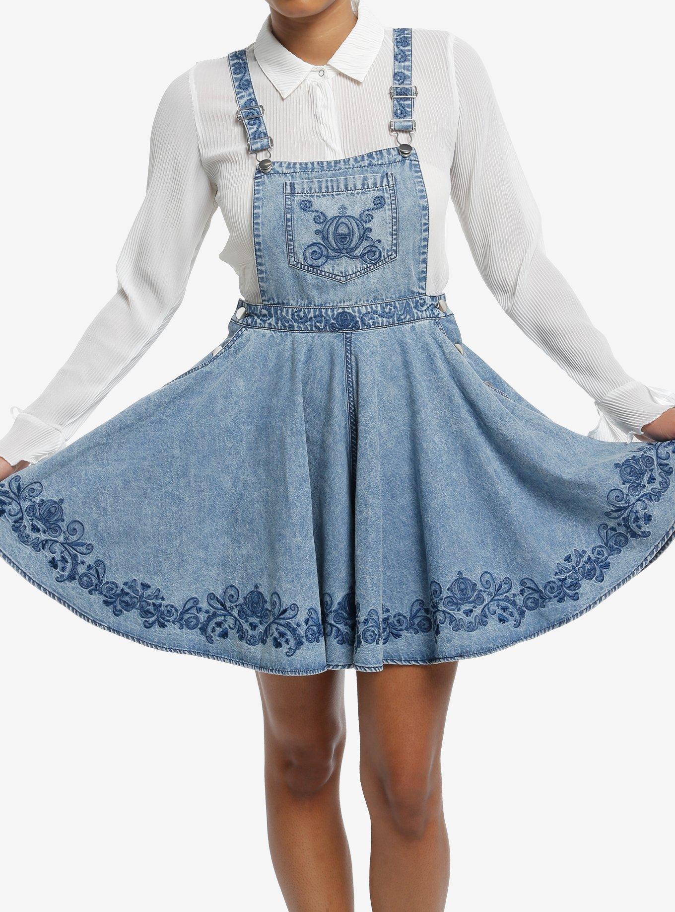 Her Universe Disney Cinderella Flared Denim Shortalls Her Universe Exclusive, , hi-res