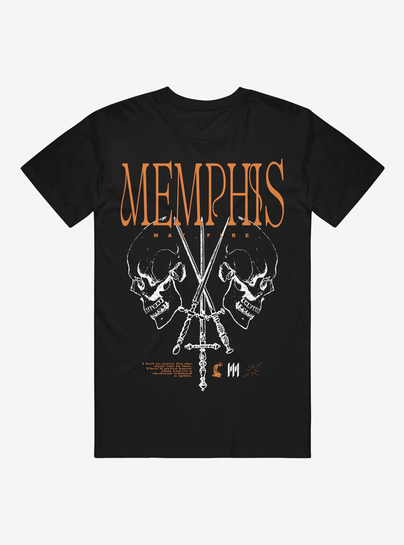 Memphis May Fire Skull & Sword T-Shirt, BLACK, hi-res