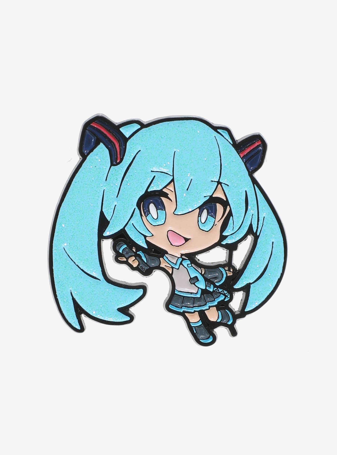 Hatsune Miku Chibi Glitter Enamel Pin, , hi-res