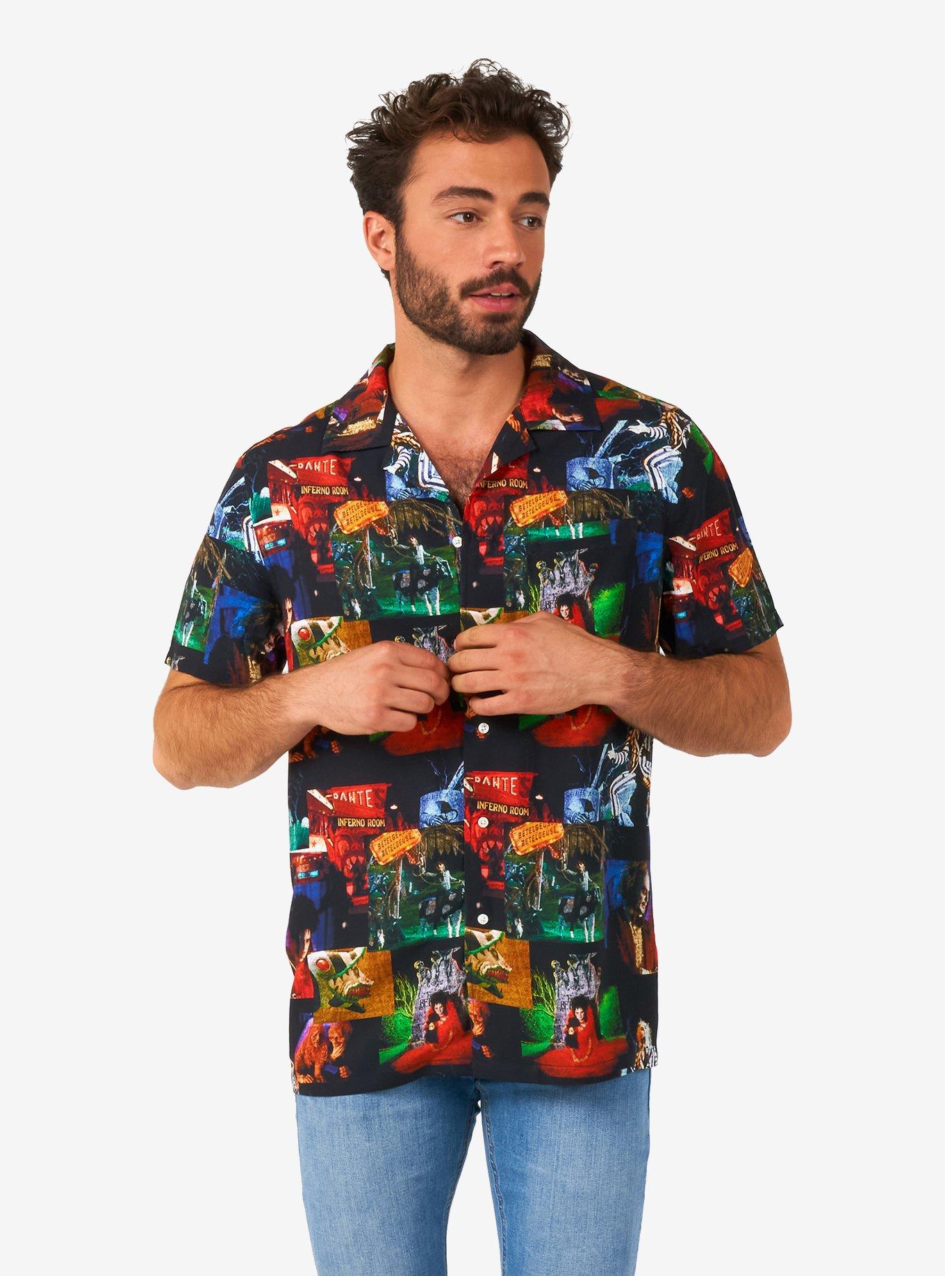 beetlejuice dress shirt Beetlejuice Spider Button Down Shirt, Multi, Small