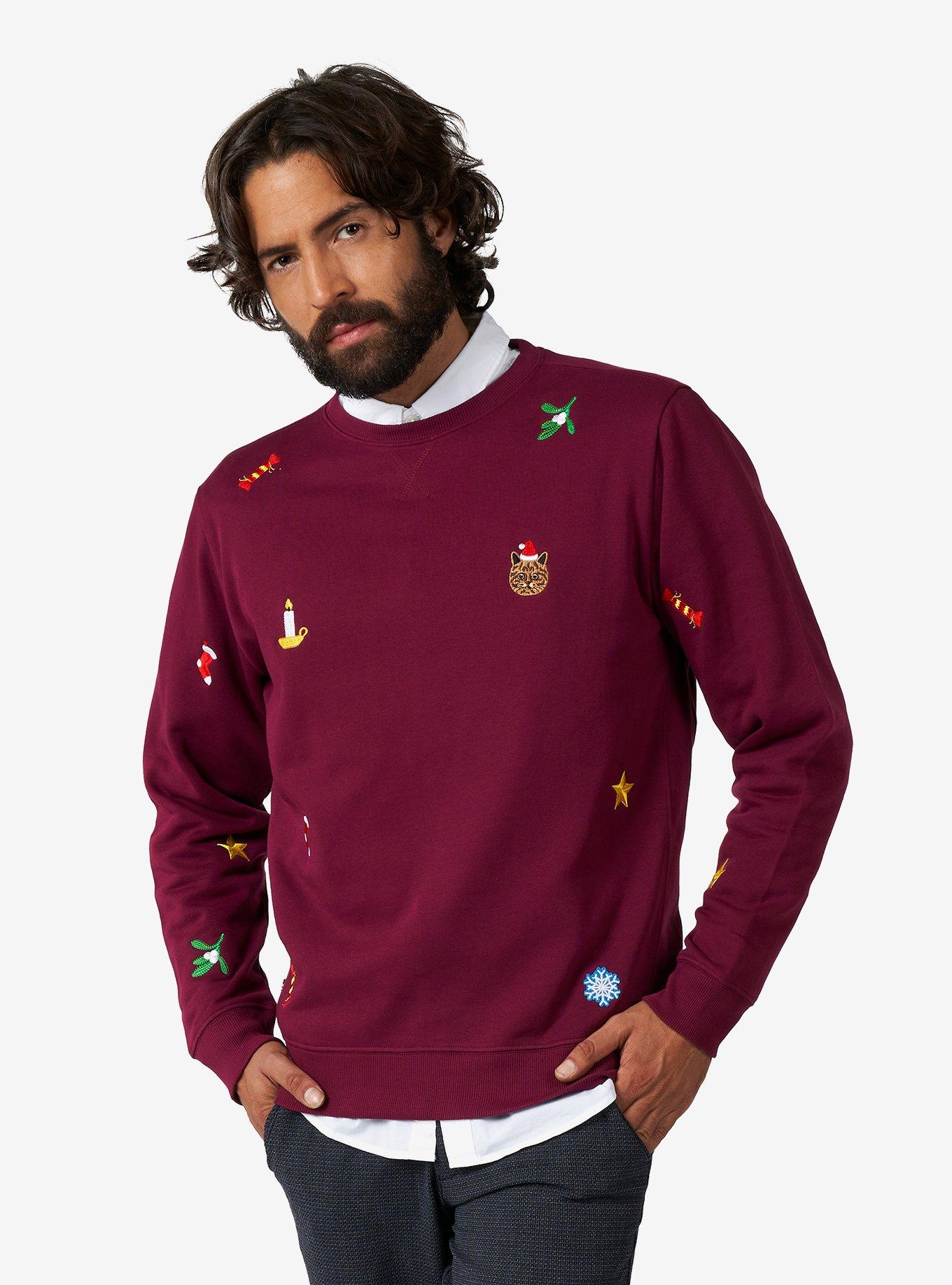 Christmas Icons Burgundy Sweater