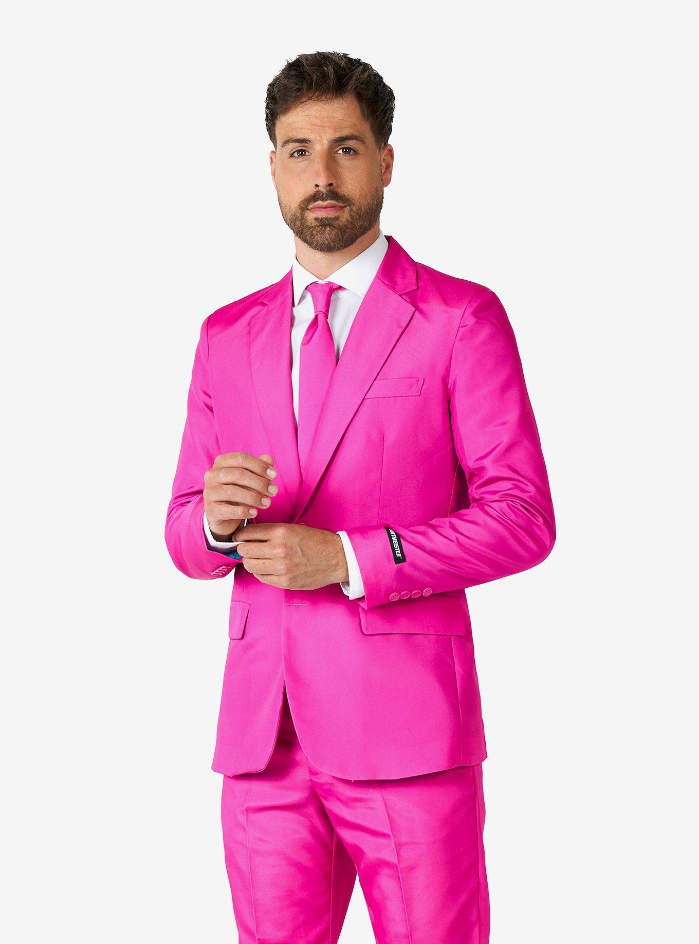 strapless open back dress Glamourous Men's Three Piece Pink Suit for Wedding 38 / 26