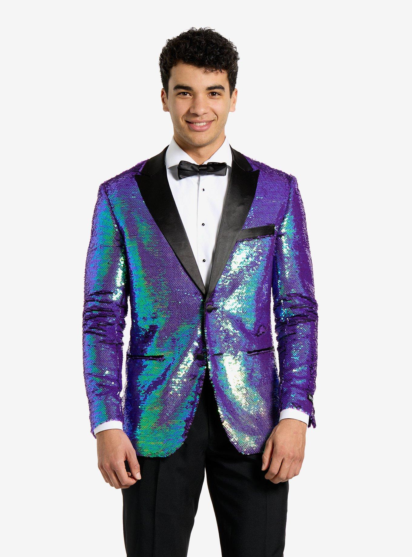 Sapphire Sequins Tuxedo, BLUE, hi-res