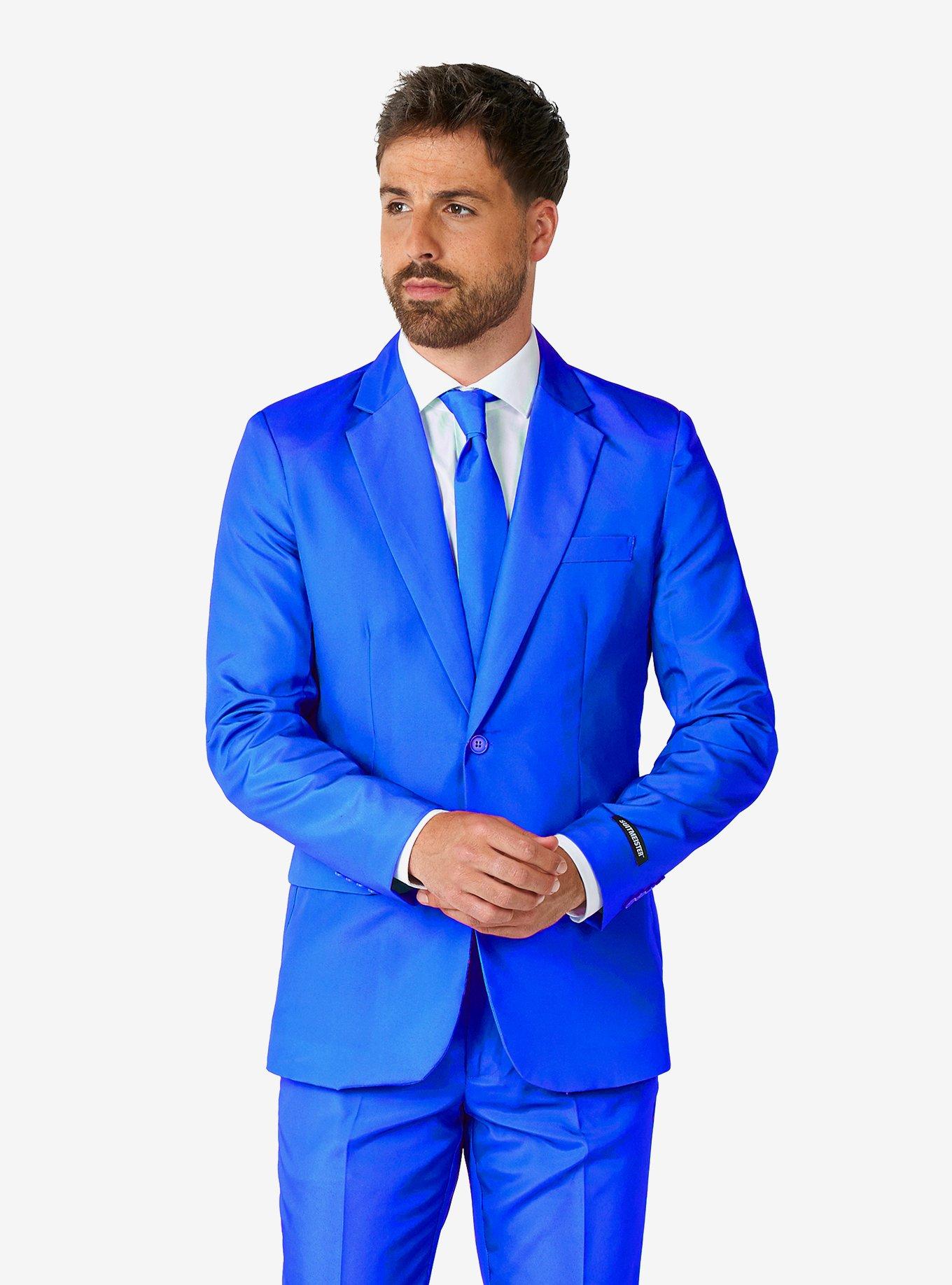 Solid Blue Suit, , hi-res