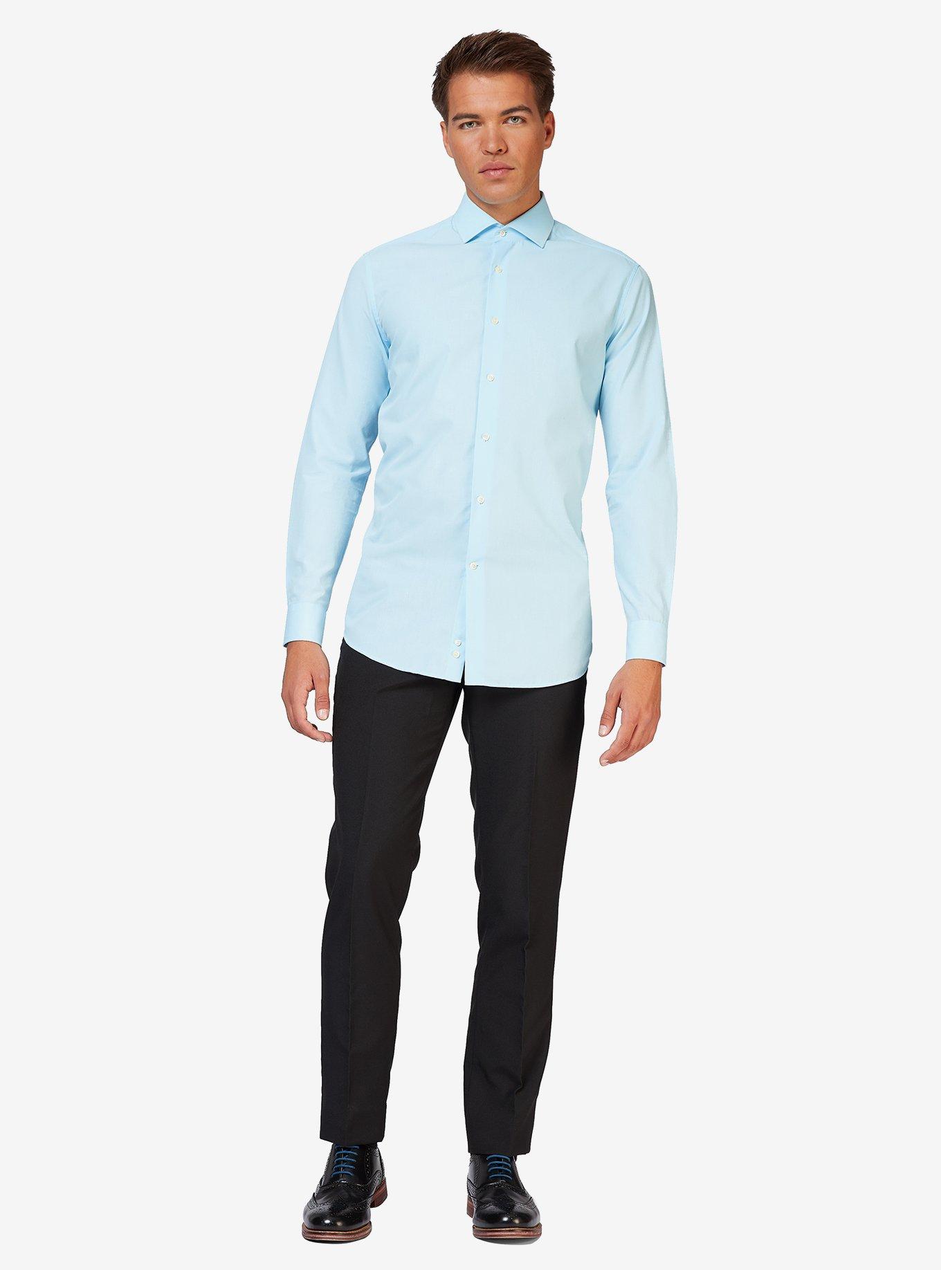 Cool Blue Long Sleeve Button-Up Shirt, , hi-res