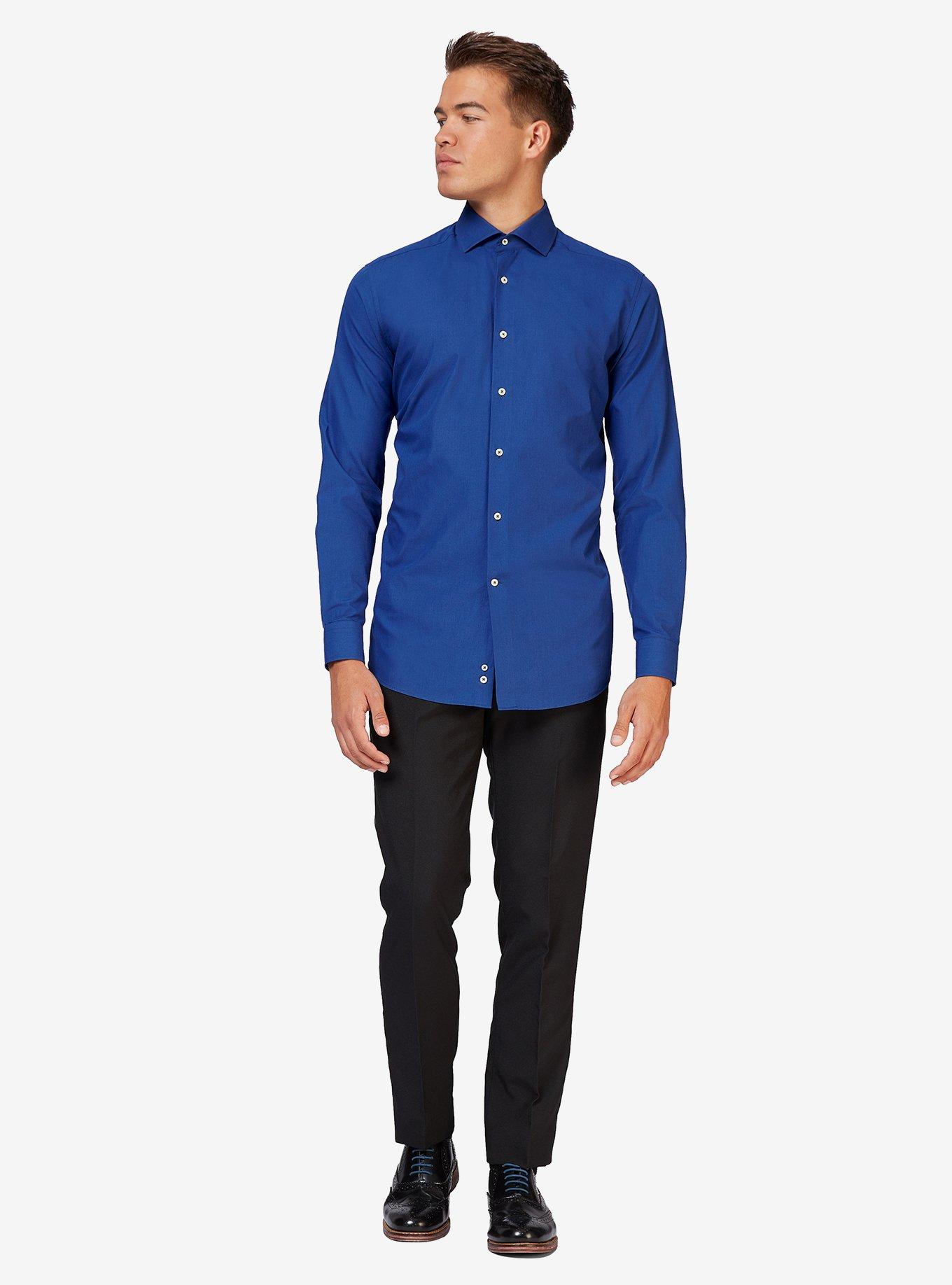 Navy Royale Long Sleeve Button-Up Shirt, , hi-res